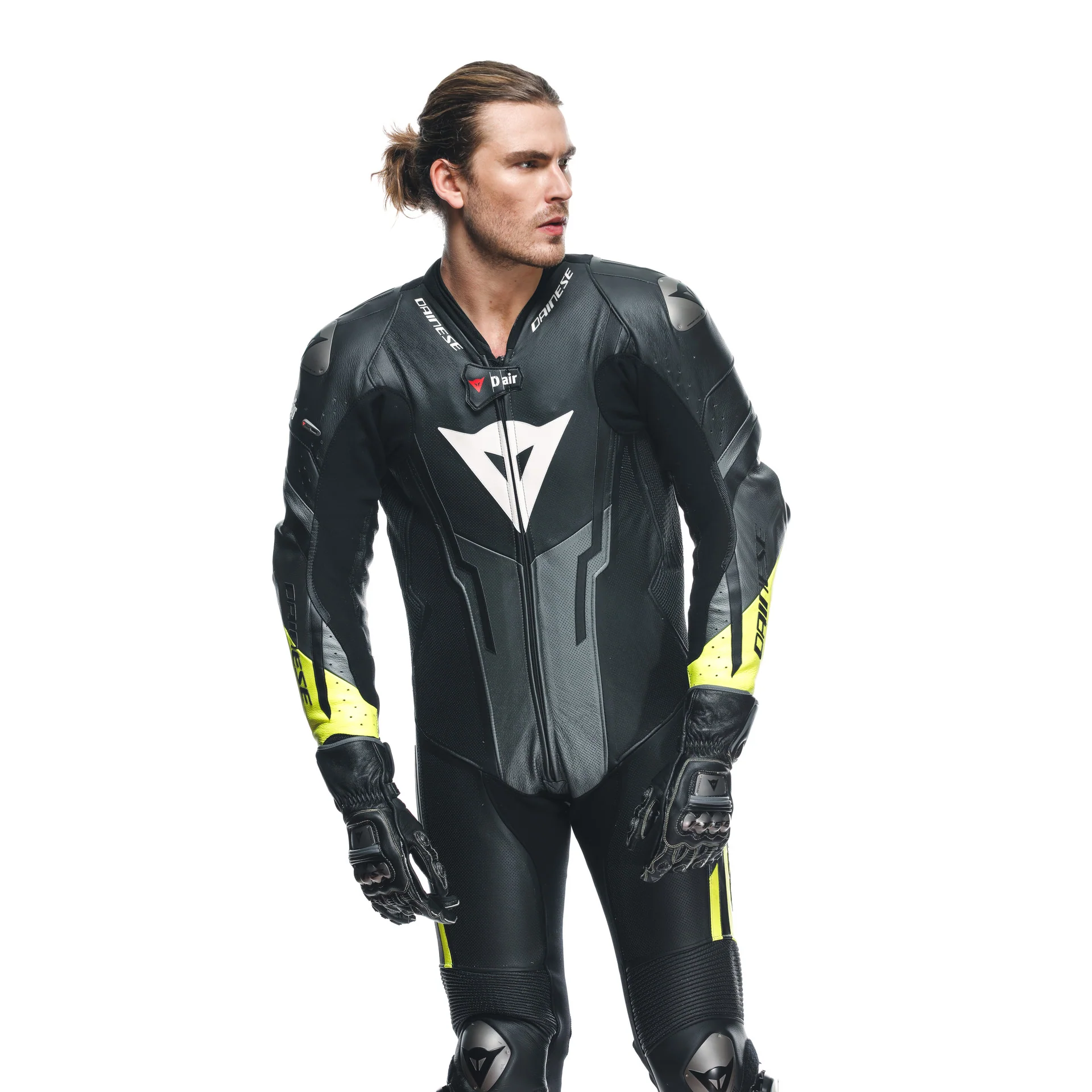 Dainese Misano 3 D-AIR® Einteiler Lederkombi – Perforierter Airbag Rennanzug | Herren | Schwarz/Neon Gelb - Image 13
