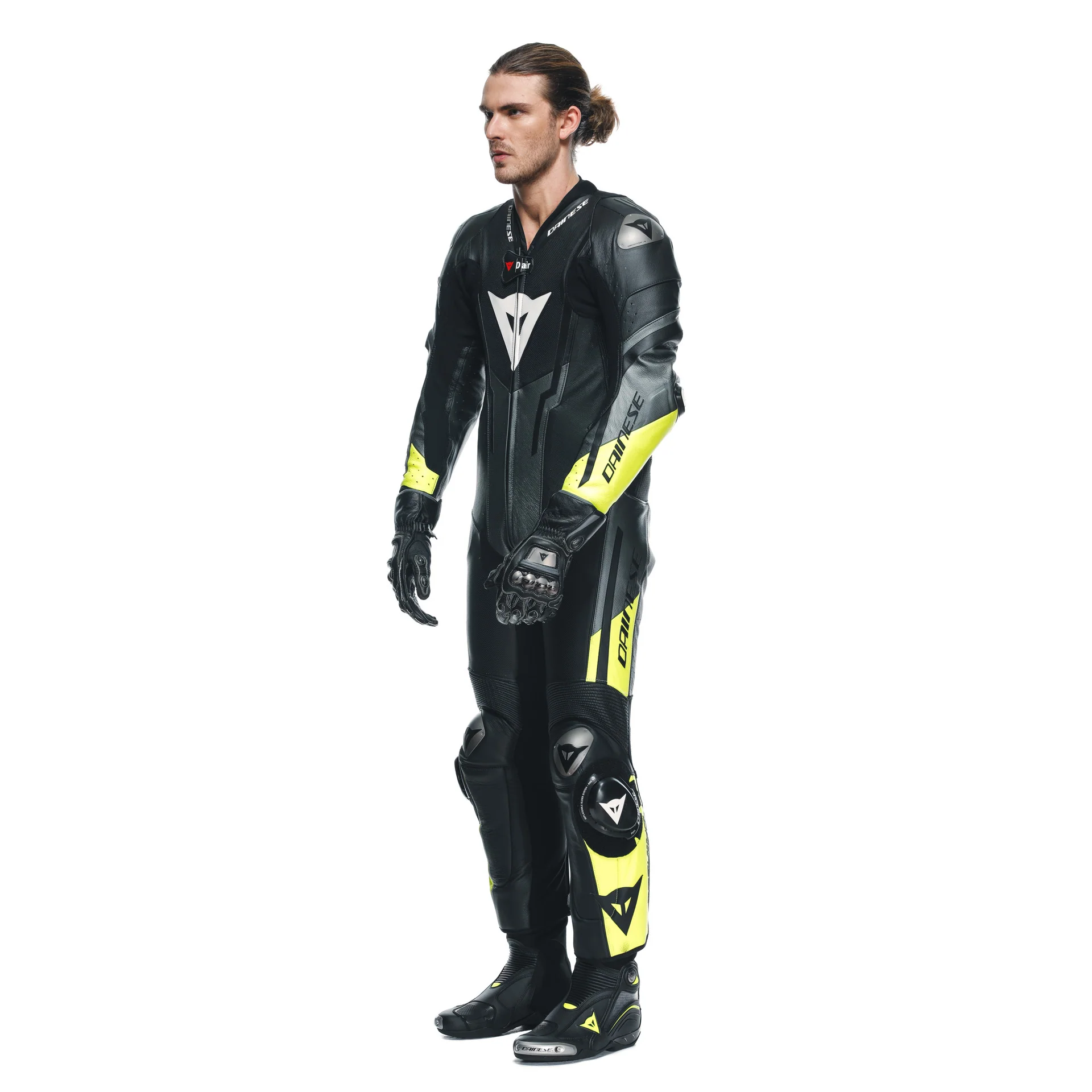 Dainese Misano 3 D-AIR® Einteiler Lederkombi – Perforierter Airbag Rennanzug | Herren | Schwarz/Neon Gelb - Image 14