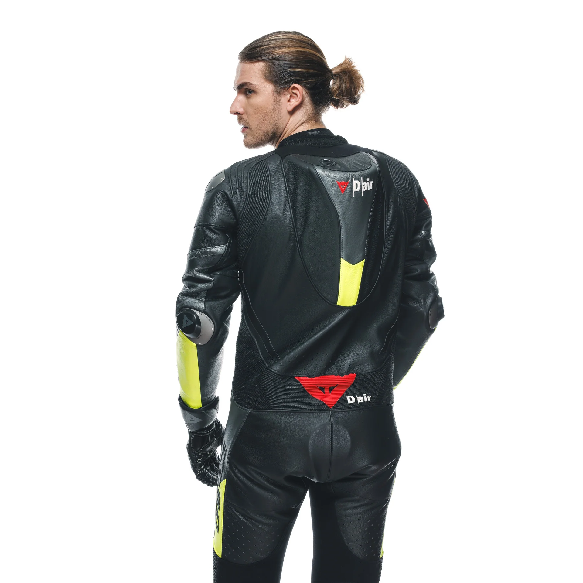 Dainese Misano 3 D-AIR® Einteiler Lederkombi – Perforierter Airbag Rennanzug | Herren | Schwarz/Neon Gelb - Image 4