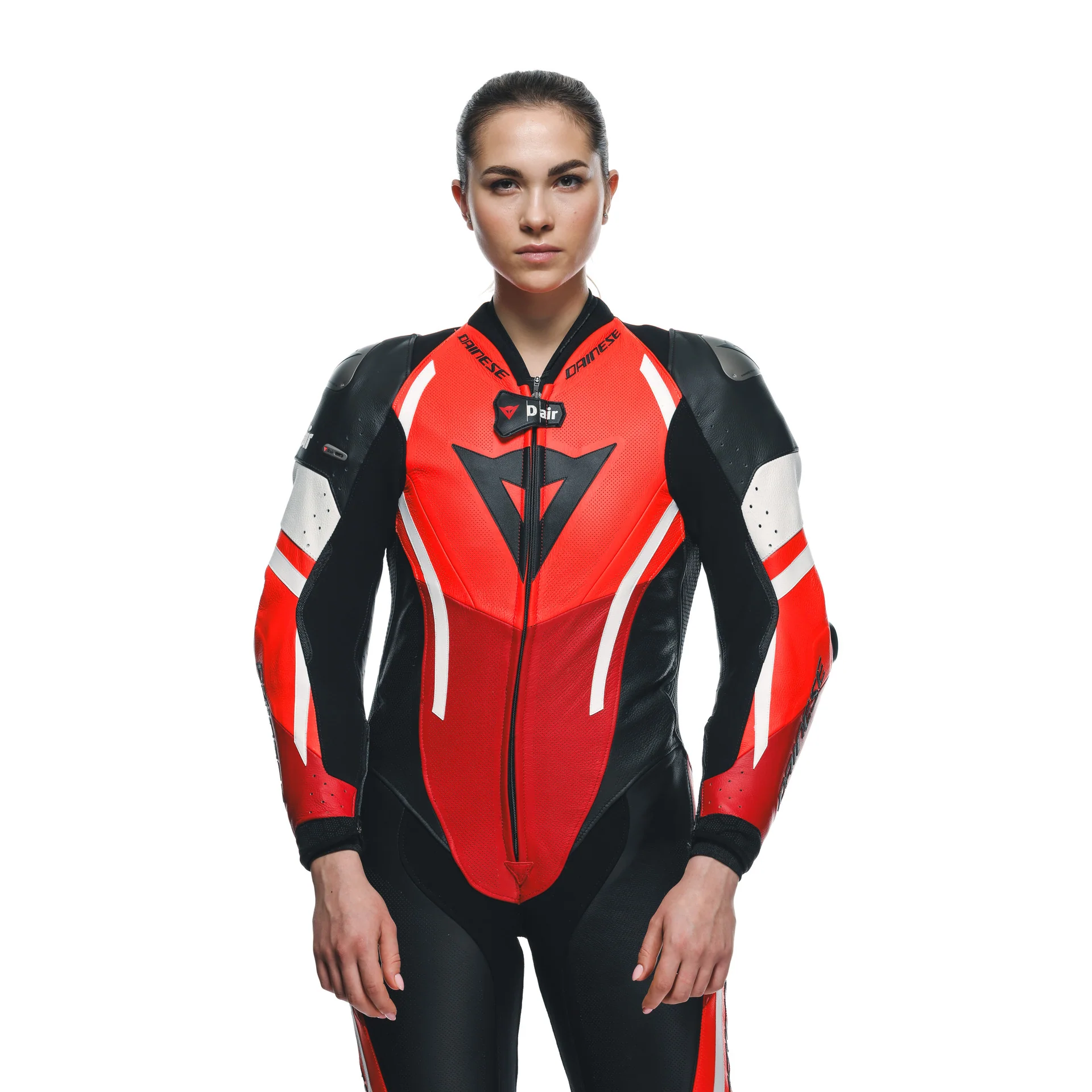 Dainese Misano 3 Lady D-AIR® Einteiler Lederkombi – Perforierter Airbag Rennanzug | Frauen | Rot - Image 11