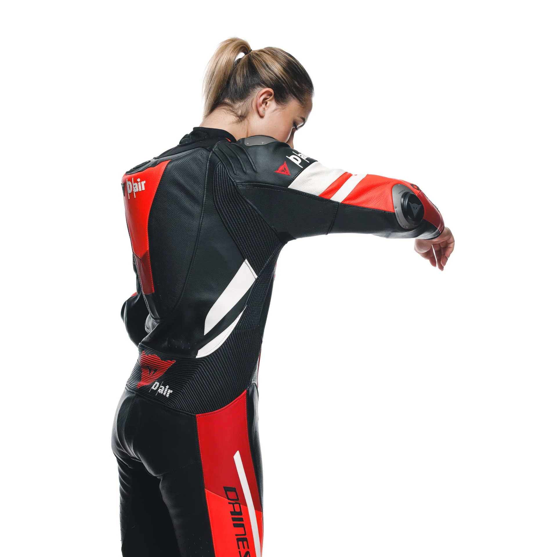 Dainese Misano 3 Lady D-AIR® Einteiler Lederkombi – Perforierter Airbag Rennanzug | Frauen | Rot - Image 15