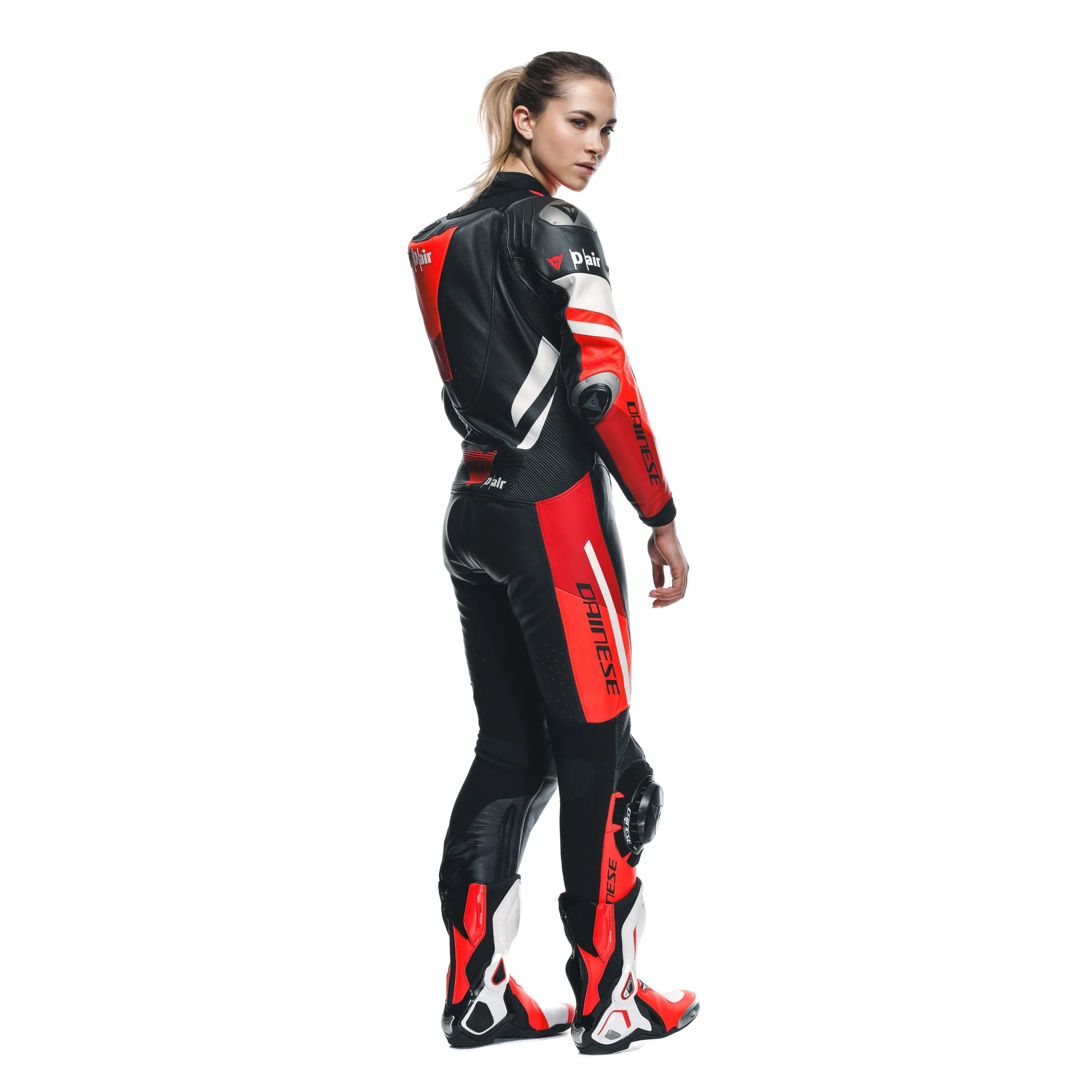 Dainese Misano 3 Lady D-AIR® Einteiler Lederkombi – Perforierter Airbag Rennanzug | Frauen | Rot - Image 16
