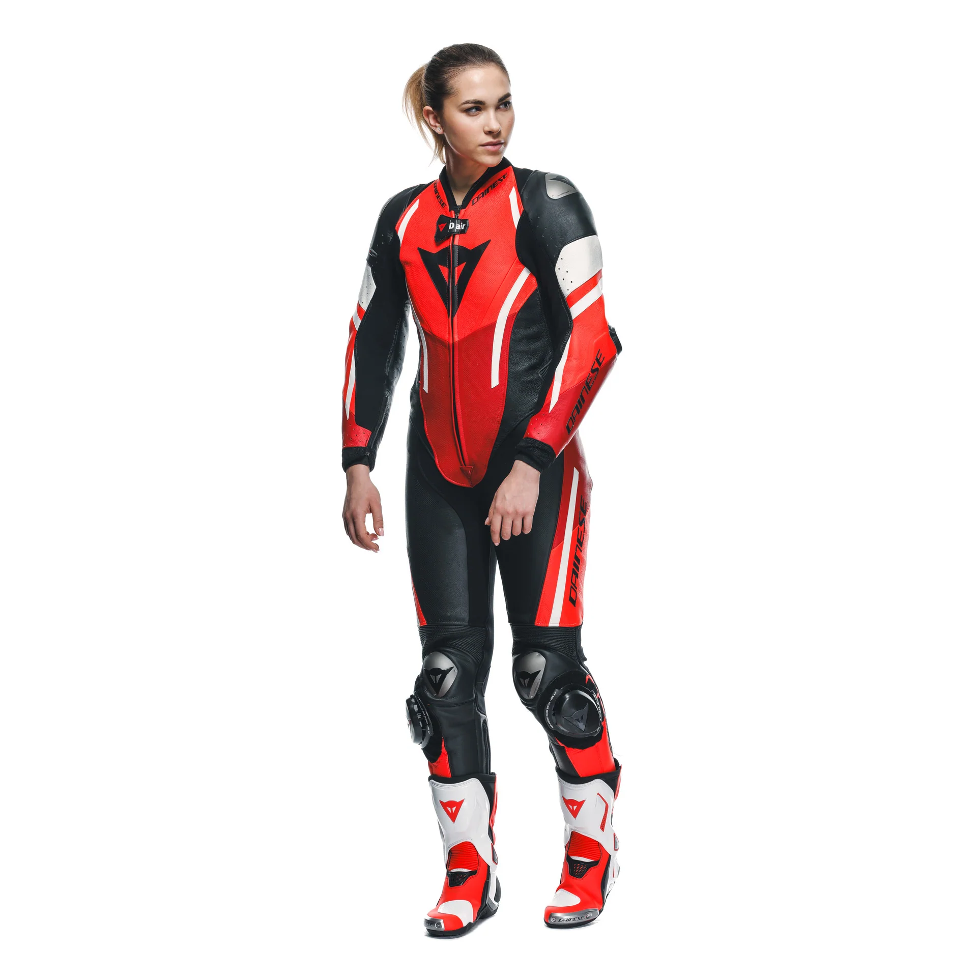 Dainese Misano 3 Lady D-AIR® Einteiler Lederkombi – Perforierter Airbag Rennanzug | Frauen | Rot - Image 17