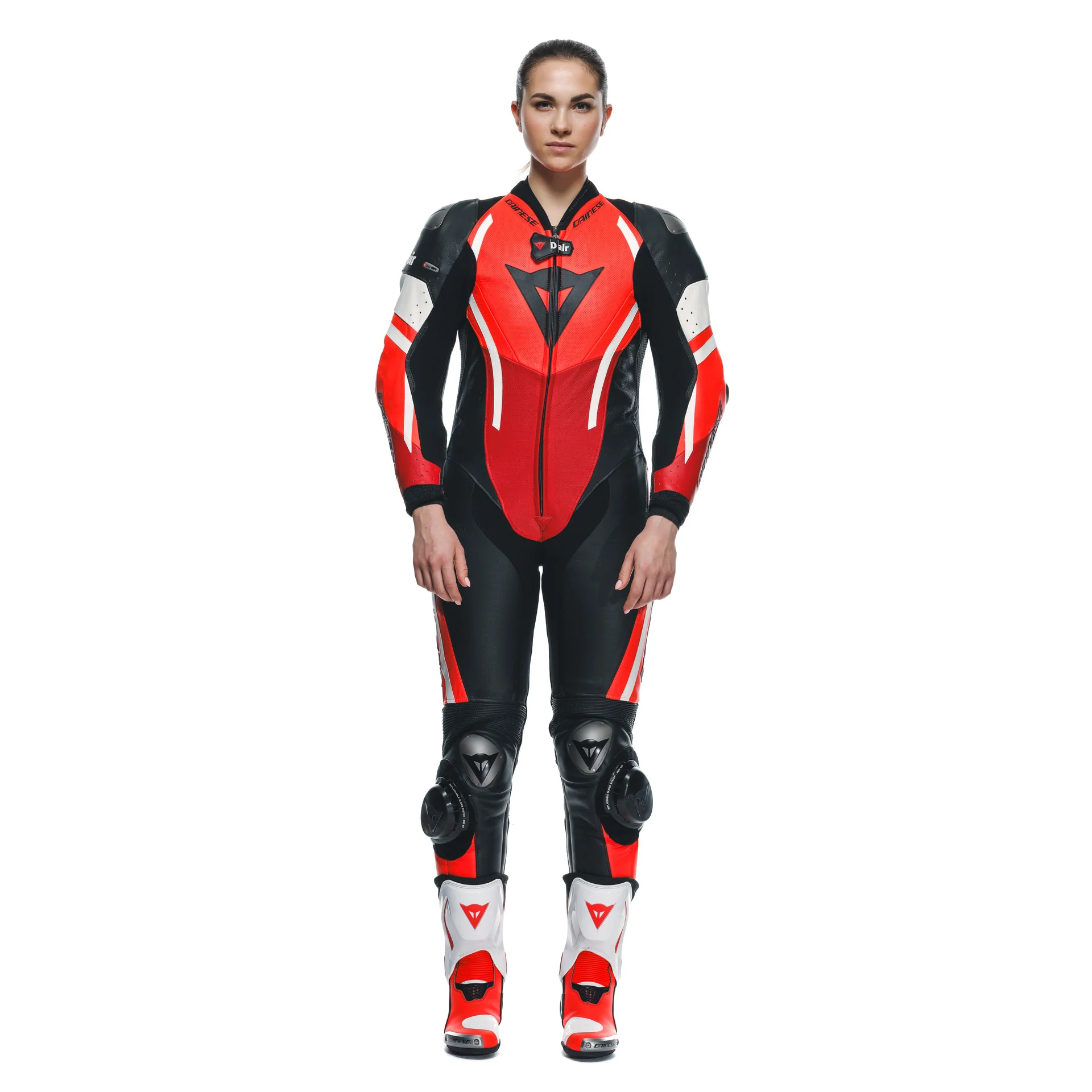Dainese Misano 3 Lady D-AIR® Einteiler Lederkombi – Perforierter Airbag Rennanzug | Frauen | Rot - Image 7
