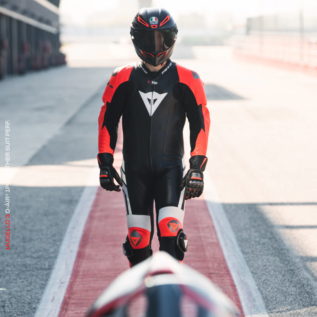 Dainese Mugello 3 D-AIR® Einteiler Lederkombi – Perforierter Airbag Rennanzug | Herren | Schwarz/Rot - Image 15