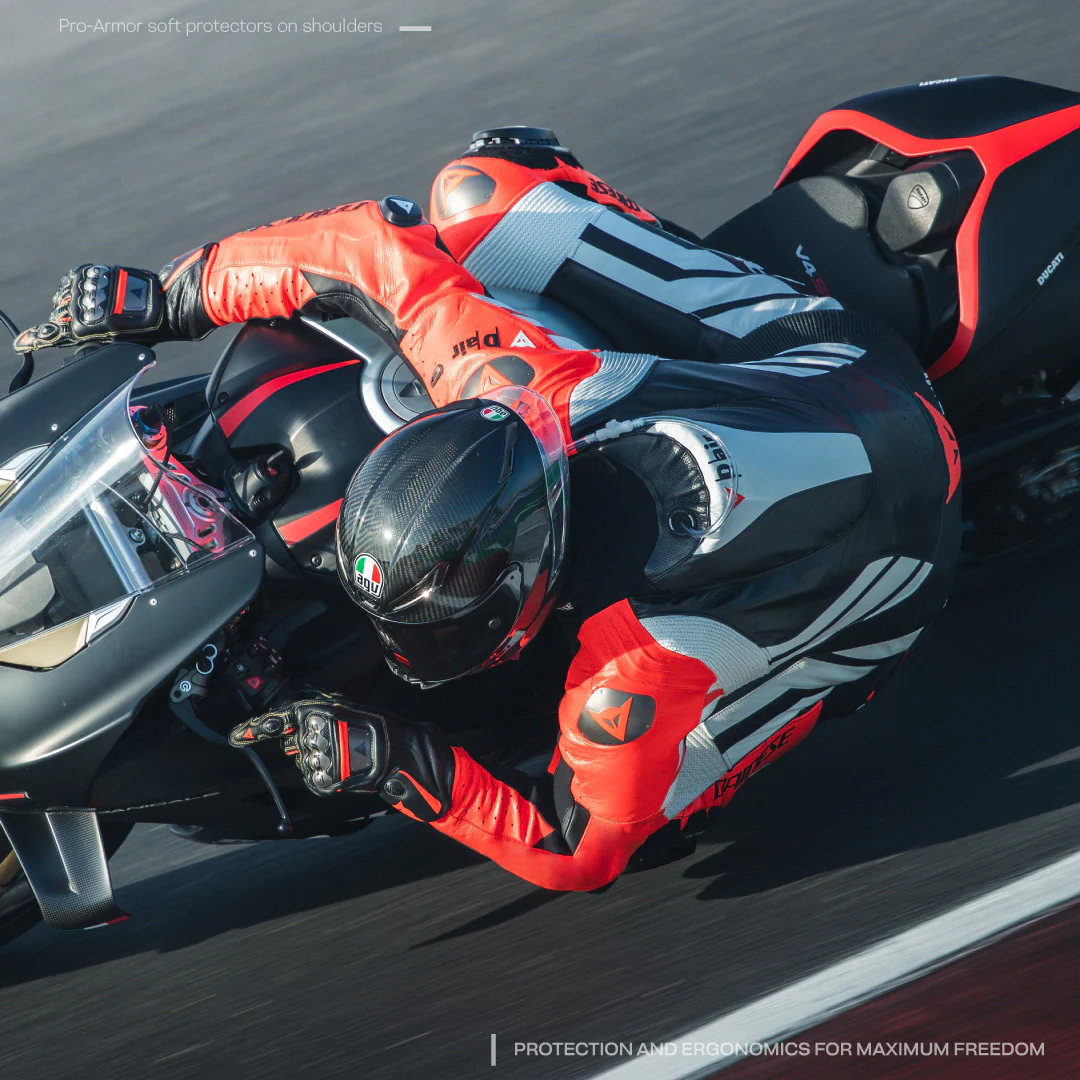 Dainese Mugello 3 D-AIR® Einteiler Lederkombi – Perforierter Airbag Rennanzug | Herren | Schwarz/Rot - Image 16