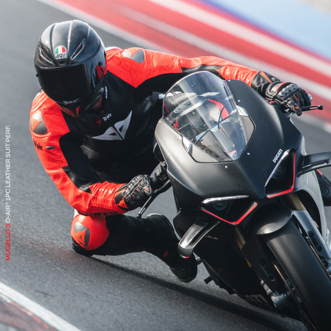 Dainese Mugello 3 D-AIR® Einteiler Lederkombi – Perforierter Airbag Rennanzug | Herren | Schwarz/Rot - Image 19