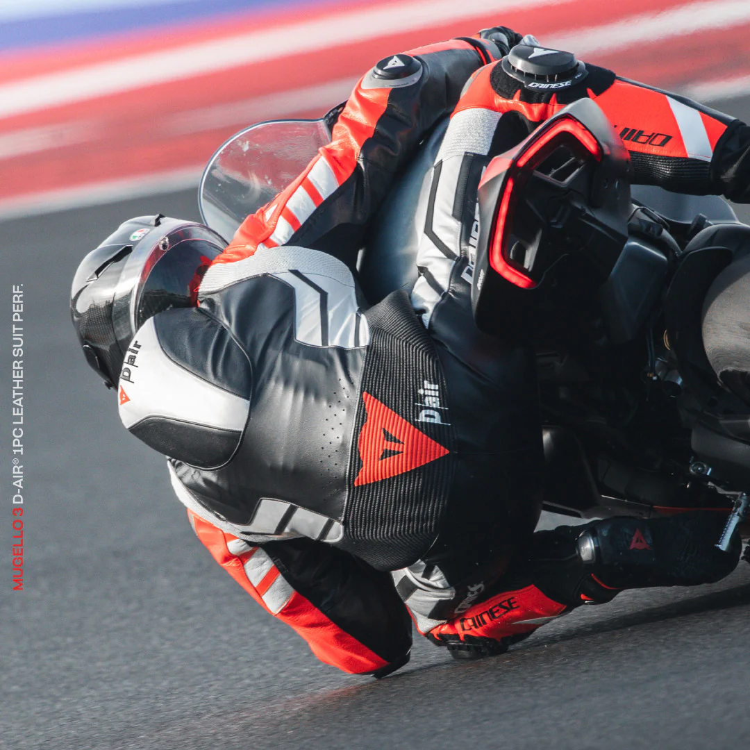Dainese Mugello 3 D-AIR® Einteiler Lederkombi – Perforierter Airbag Rennanzug | Herren | Schwarz/Rot - Image 20