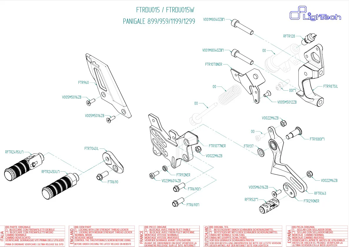 Fußrastenanlage LighTech Ducati Panigale 1199/S/R (12-17) FTRDU015/W - Image 3