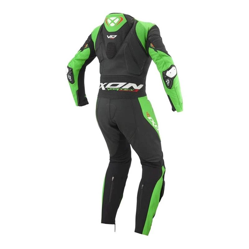 IXON Vortex 3 Einteiler Lederkombi – Perforierter Rennanzug | Herren | Schwarz/Grün - Image 2