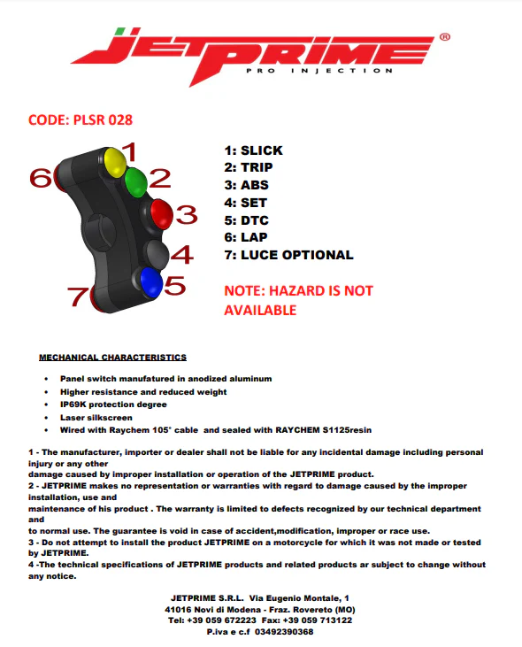 Lenkerschalter Race links JetPrime BMW S1000RR (09-14) JP PLSR 028 - Image 14