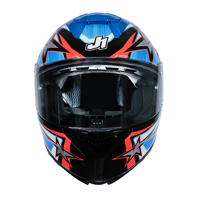 Just1 J-STR Helm Astro Rot / Blau / Schwarz Glanz 6030390112007 - Image 2