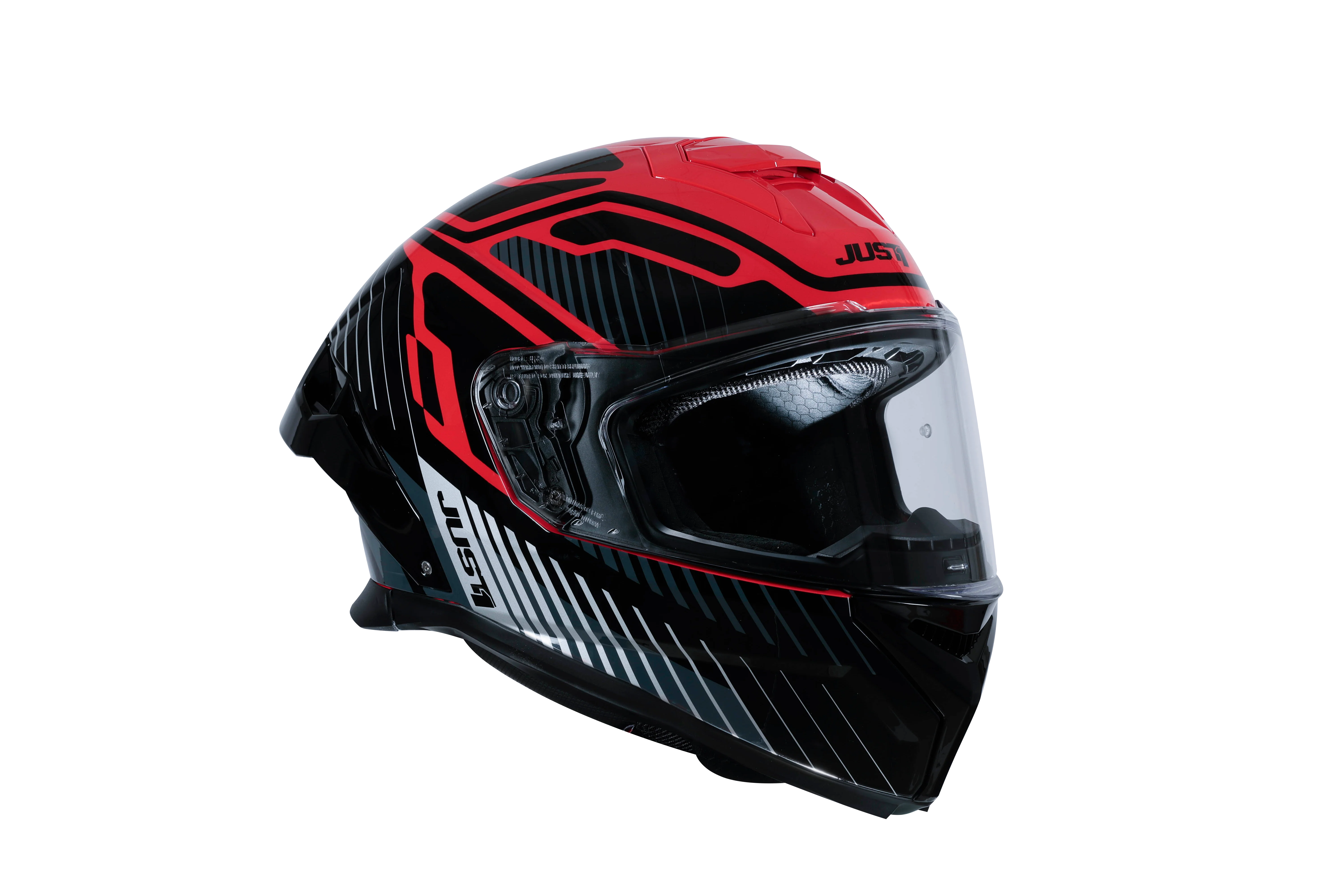 Just1 J-STR Helm Tactical Silber / Rot Glanz 6030390171003 - Image 3