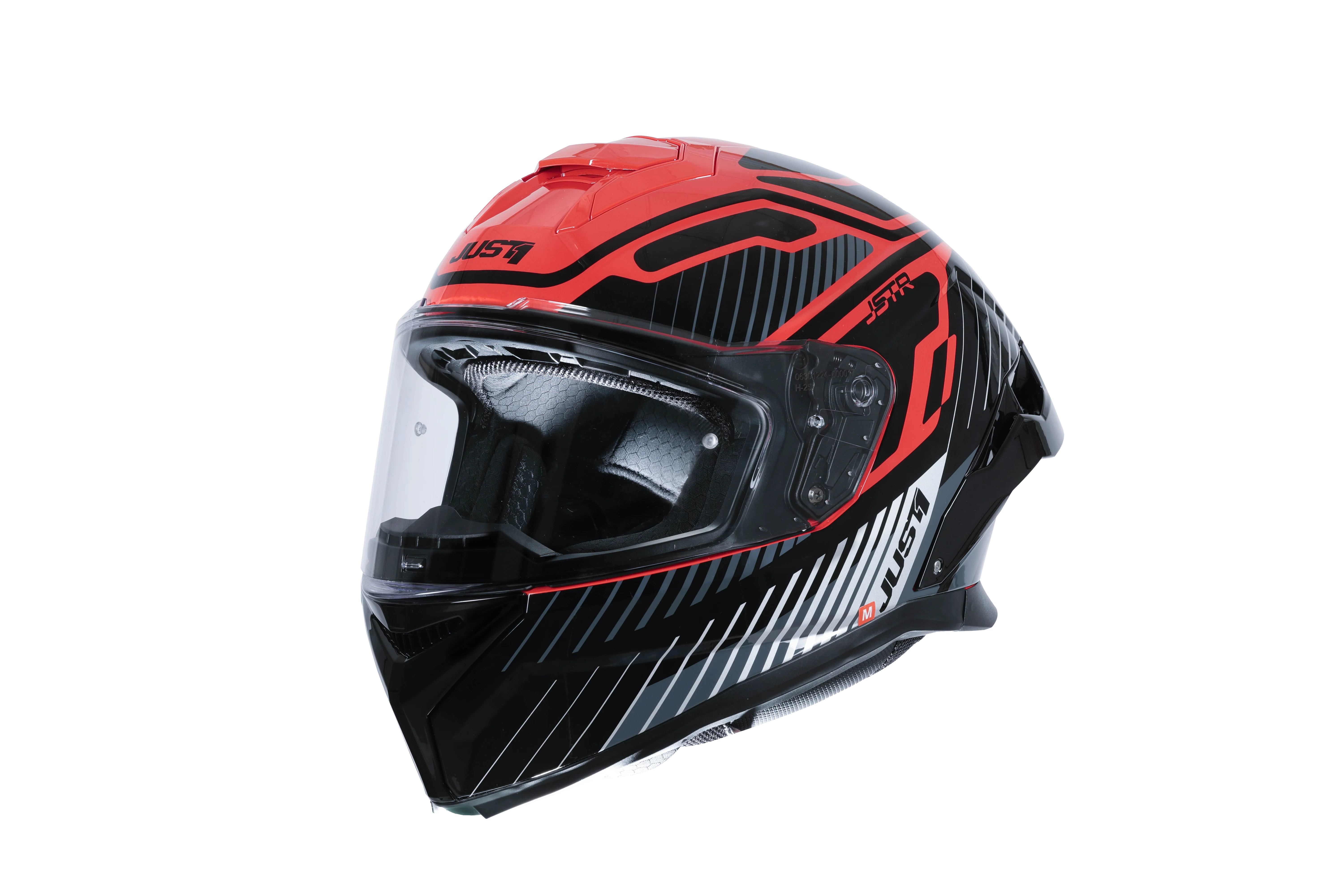 Just1 J-STR Helm Tactical Silber / Rot Glanz 6030390171003 - Image 7
