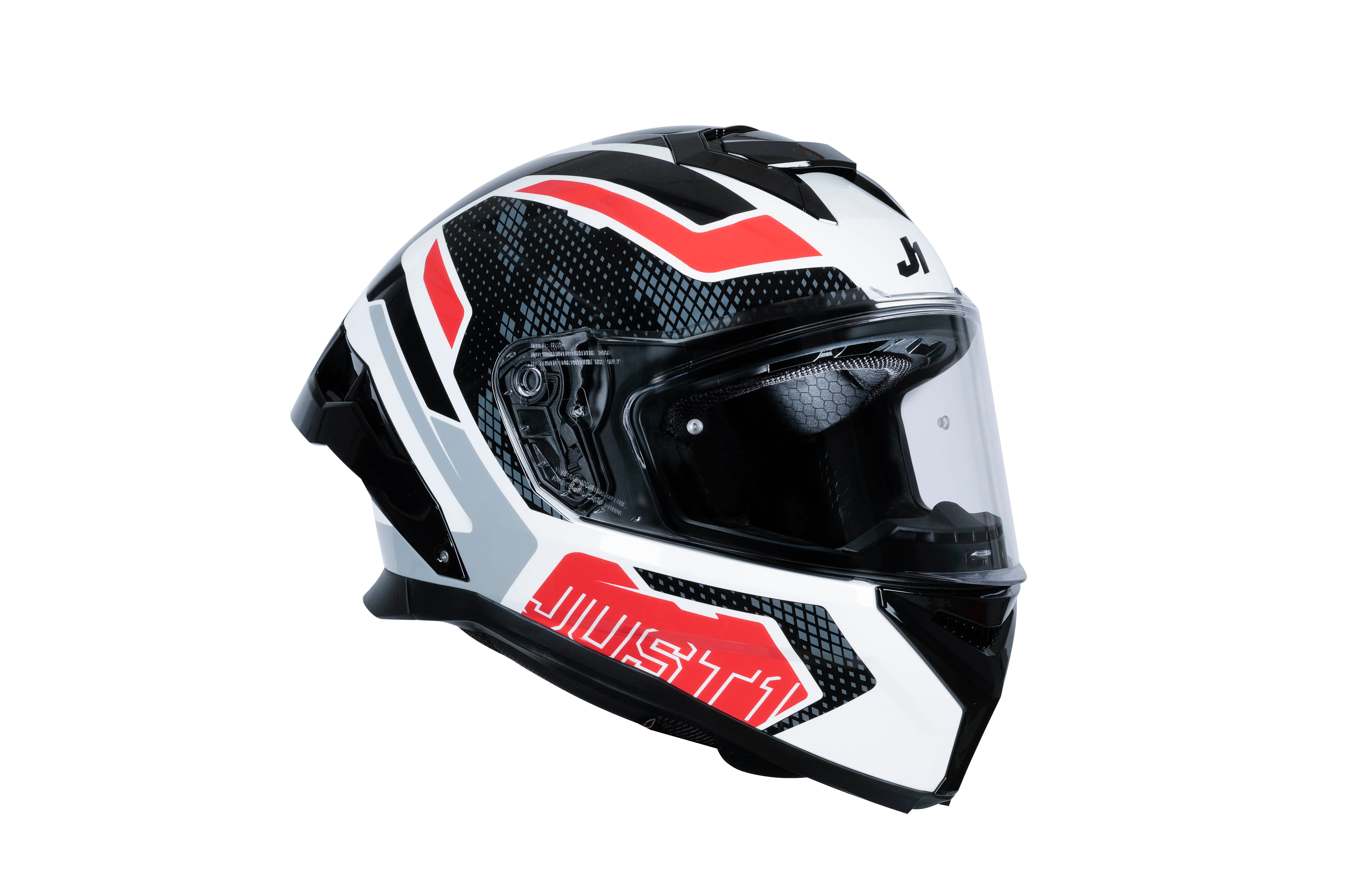 Just1 J-STR Helm Union Rot / Weiß Glanz 6030390171001 - Image 3