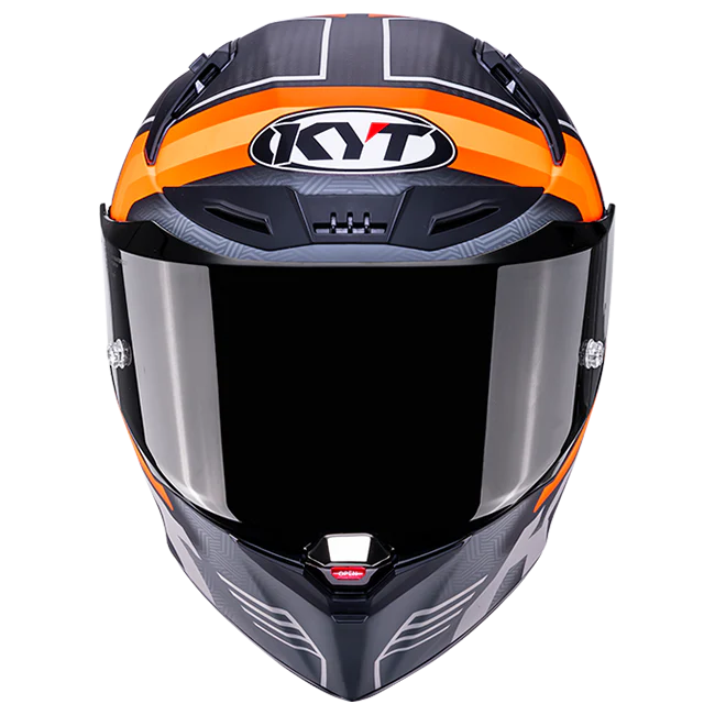 KYT R1R Racing Helm Carbon Accelerator Matt Orange Y6R10001 - Image 2