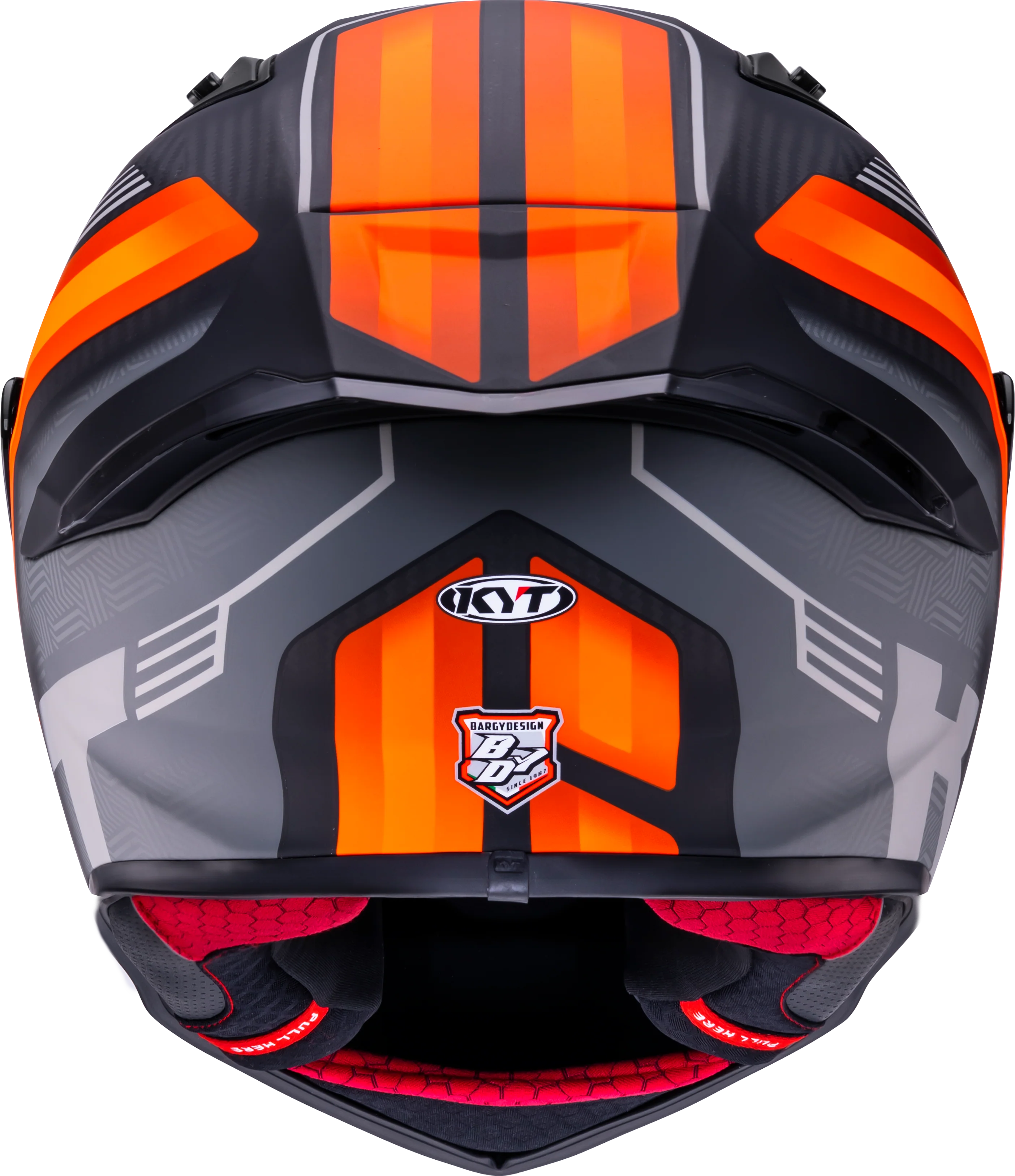 KYT R1R Racing Helm Carbon Accelerator Matt Orange Y6R10001 - Image 6