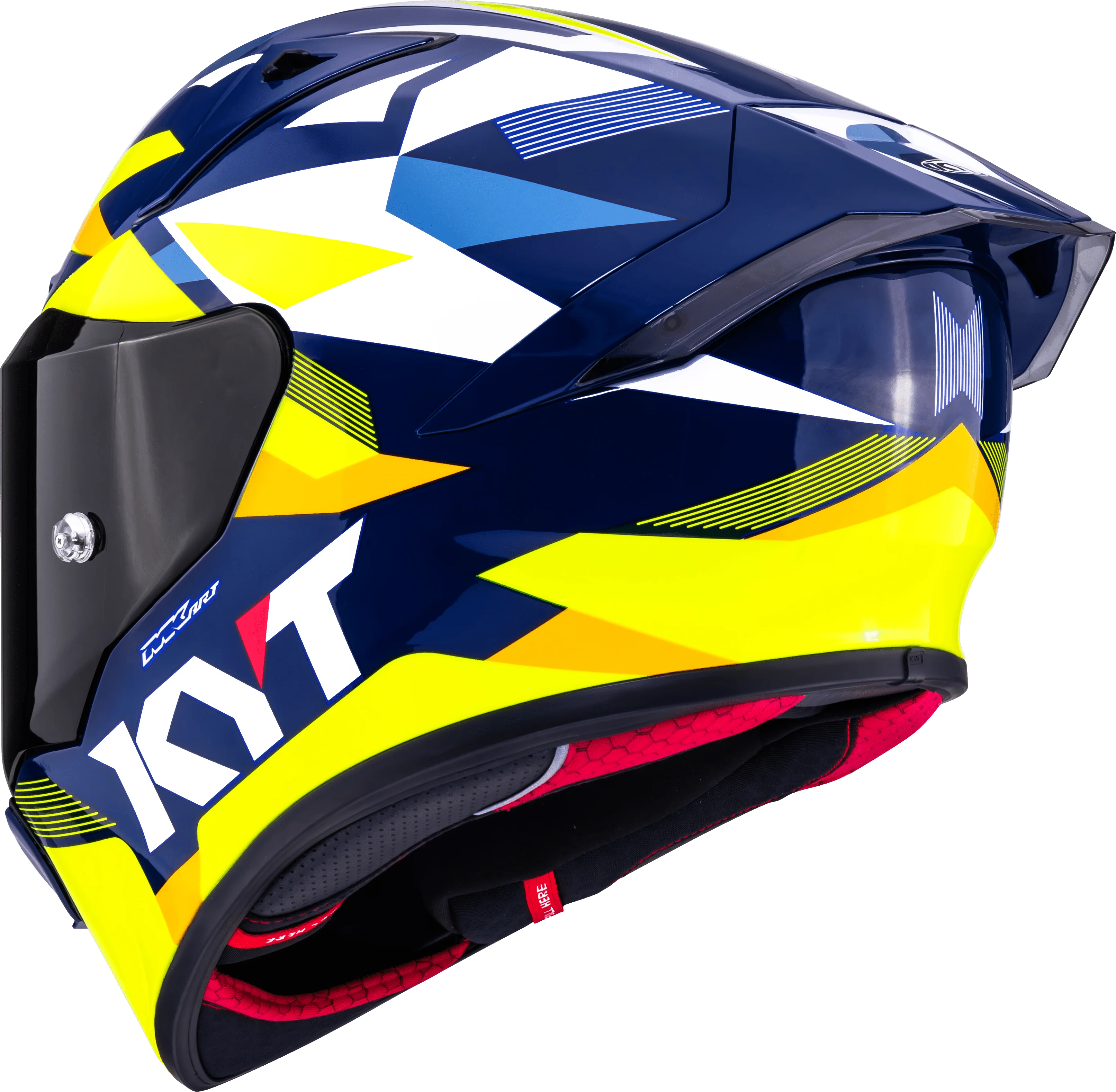 KYT R1R Racing Helm Carbon Diamond Blau / Gelb Y6R10005 - Image 7