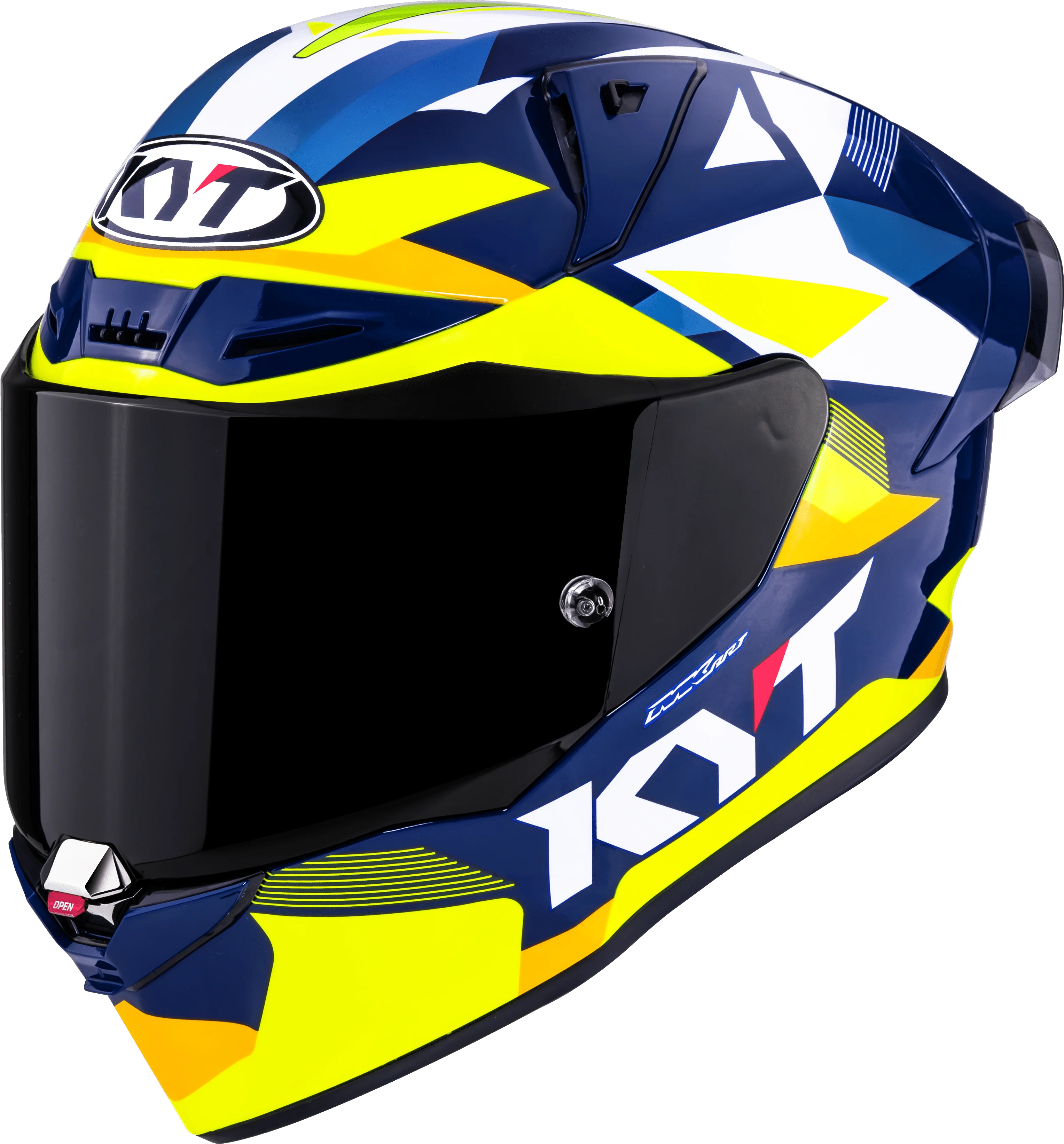 KYT R1R Racing Helm Carbon Diamond Blau / Gelb Y6R10005 - Image 8