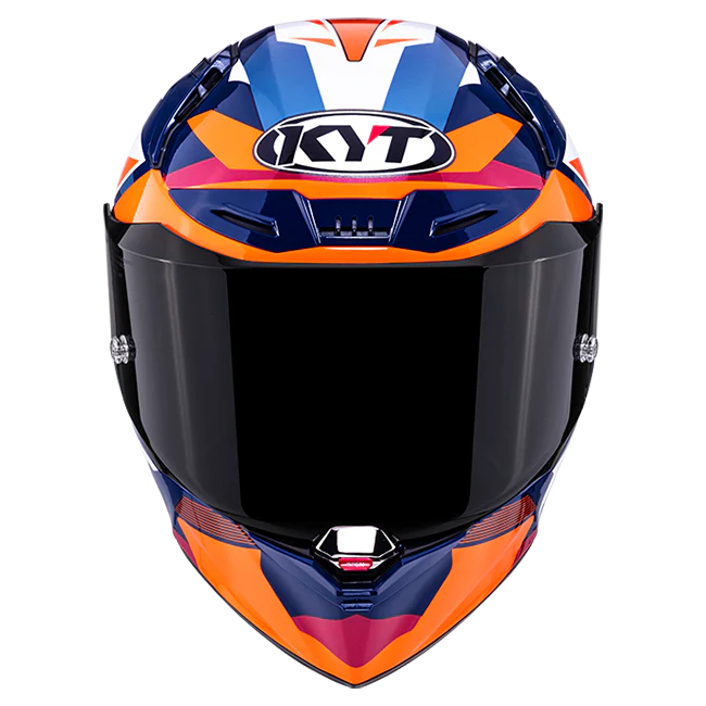 KYT R1R Racing Helm Carbon Diamond Blau / Orange Y6R10006 - Image 2
