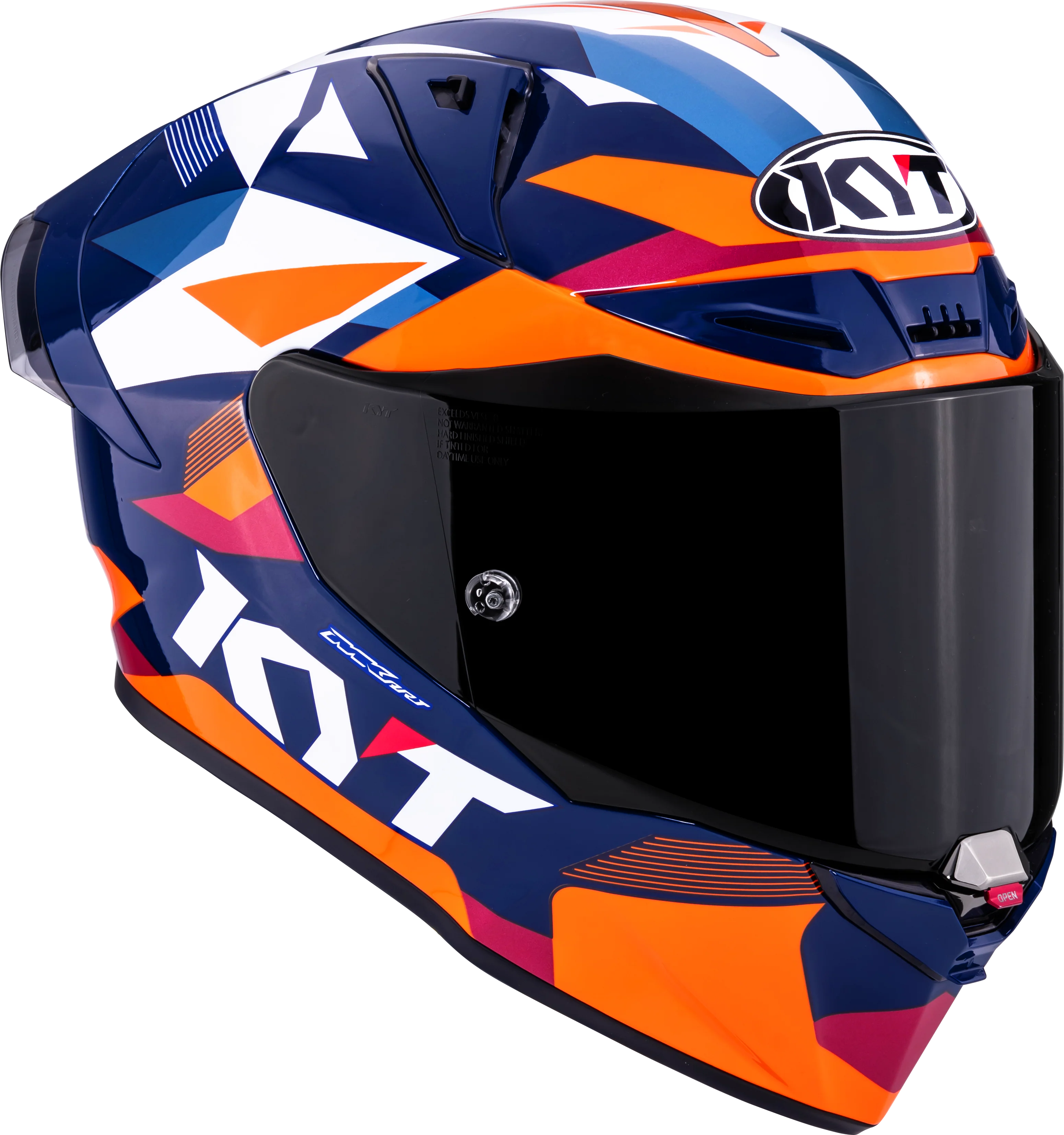 KYT R1R Racing Helm Carbon Diamond Blau / Orange Y6R10006 - Image 3