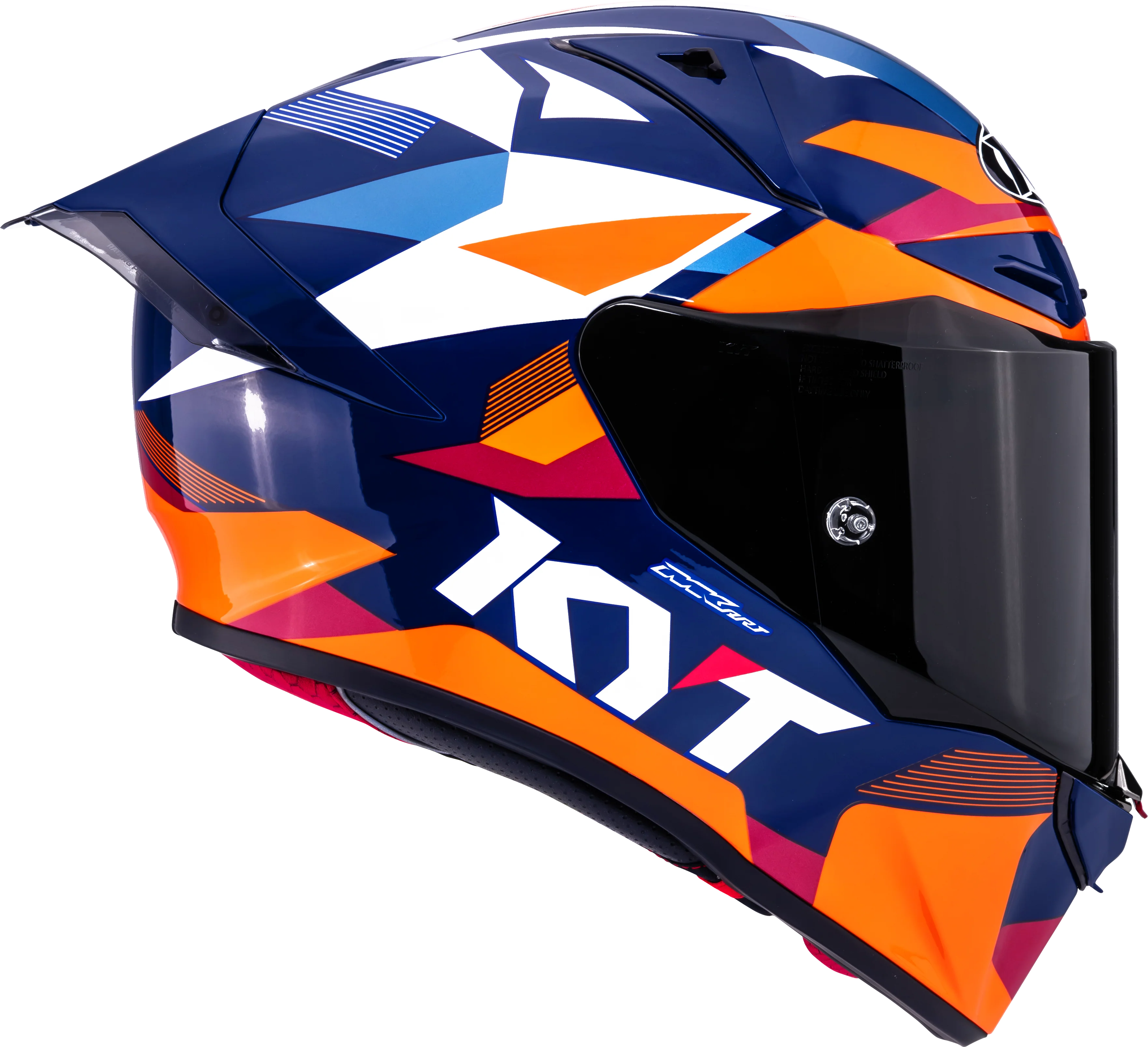 KYT R1R Racing Helm Carbon Diamond Blau / Orange Y6R10006 - Image 4