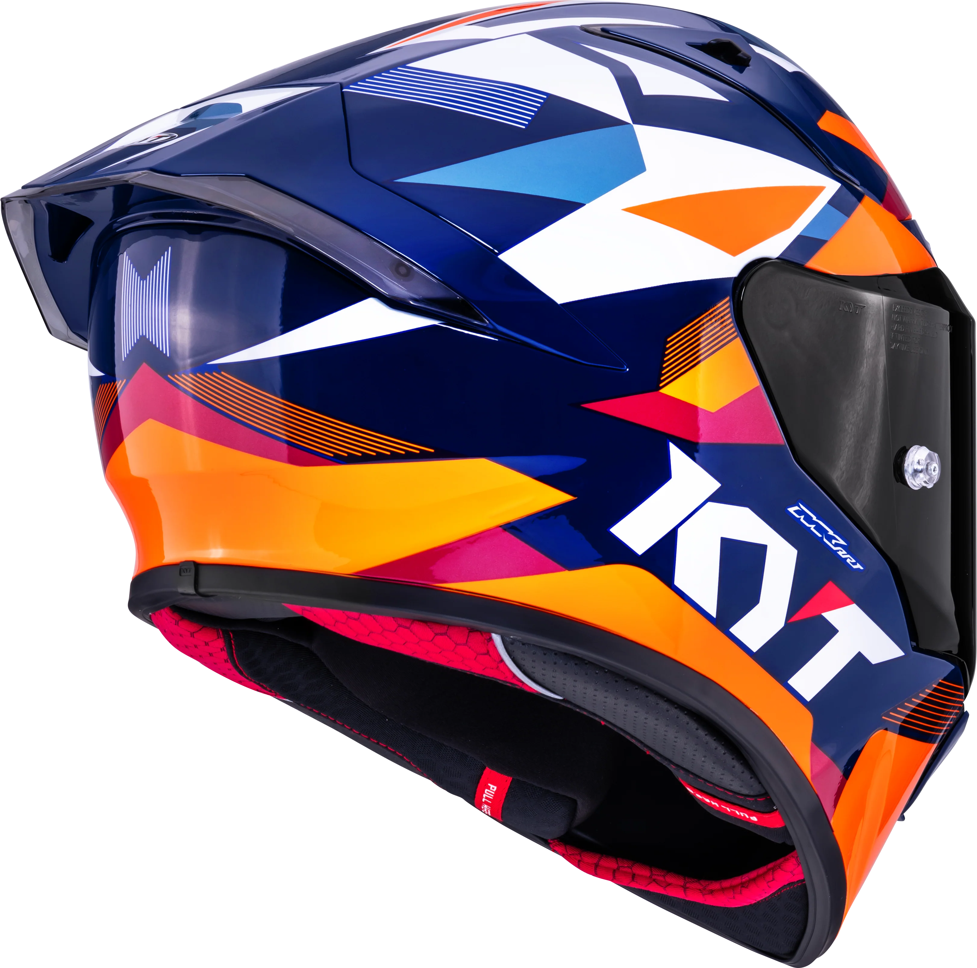 KYT R1R Racing Helm Carbon Diamond Blau / Orange Y6R10006 - Image 5