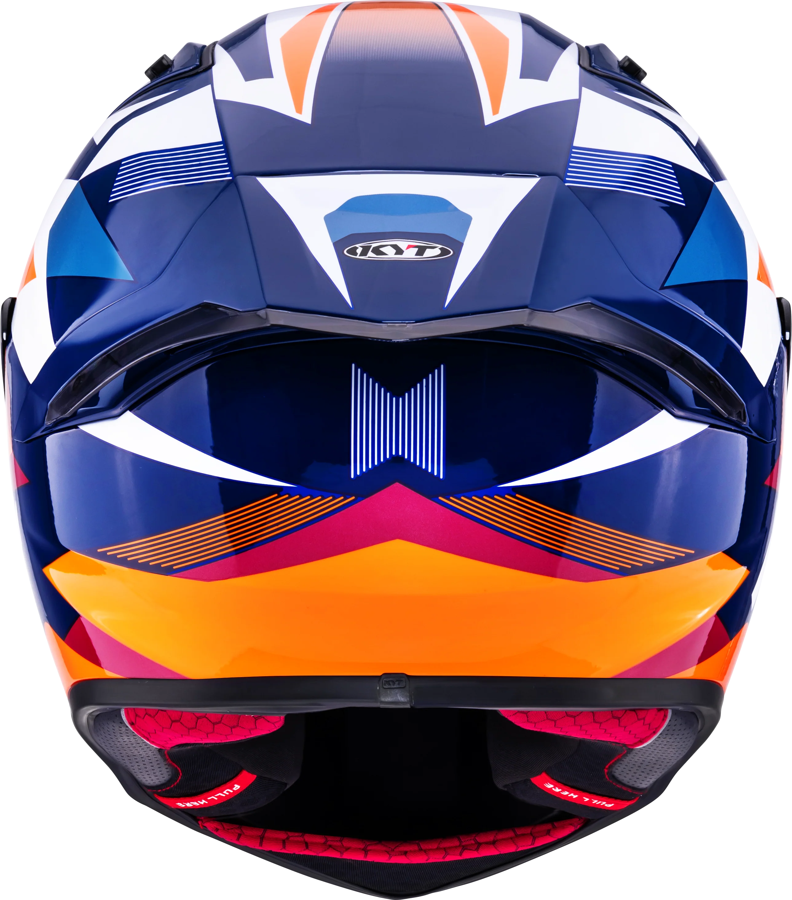 KYT R1R Racing Helm Carbon Diamond Blau / Orange Y6R10006 - Image 6