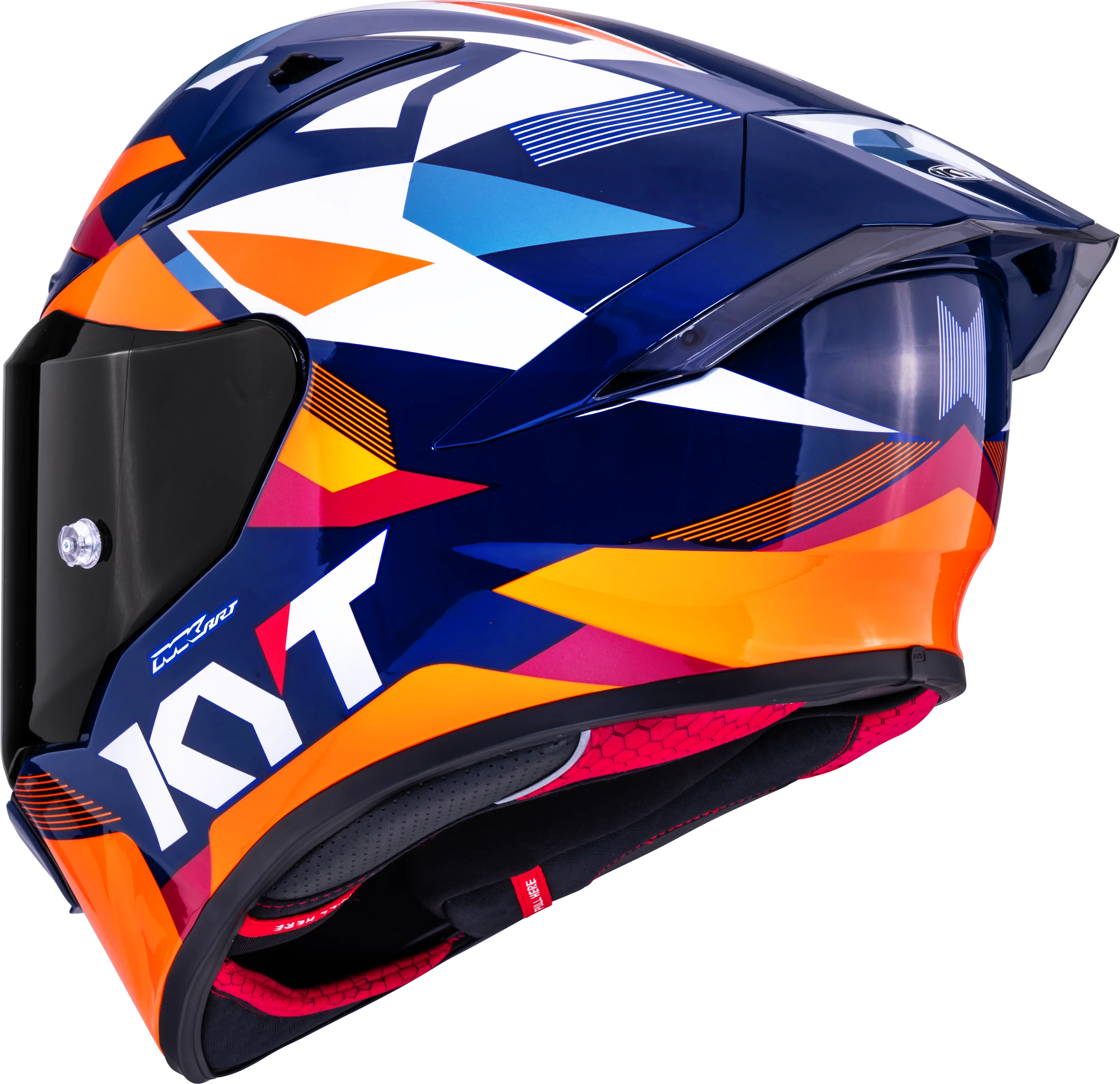 KYT R1R Racing Helm Carbon Diamond Blau / Orange Y6R10006 - Image 7