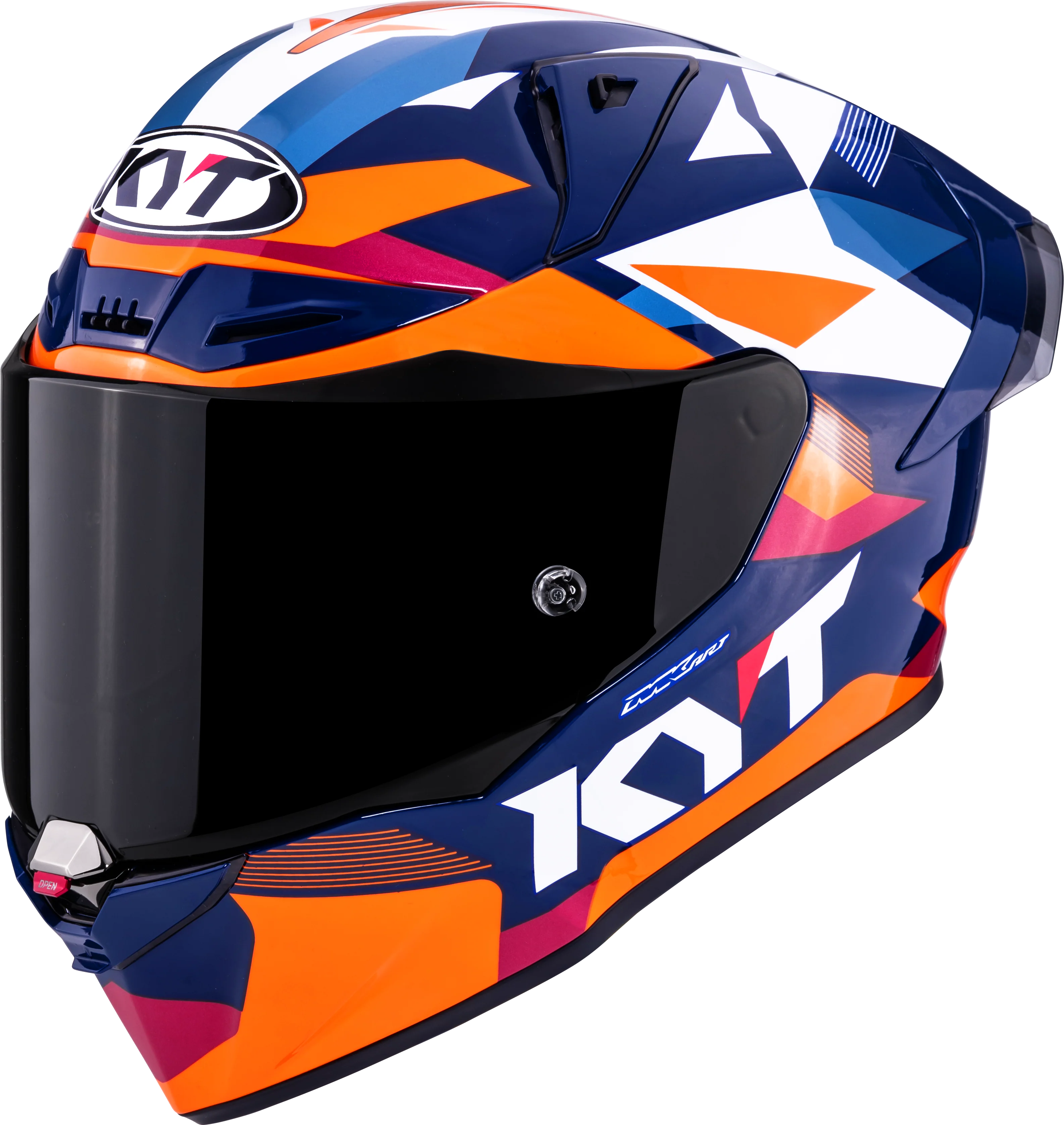 KYT R1R Racing Helm Carbon Diamond Blau / Orange Y6R10006 - Image 8