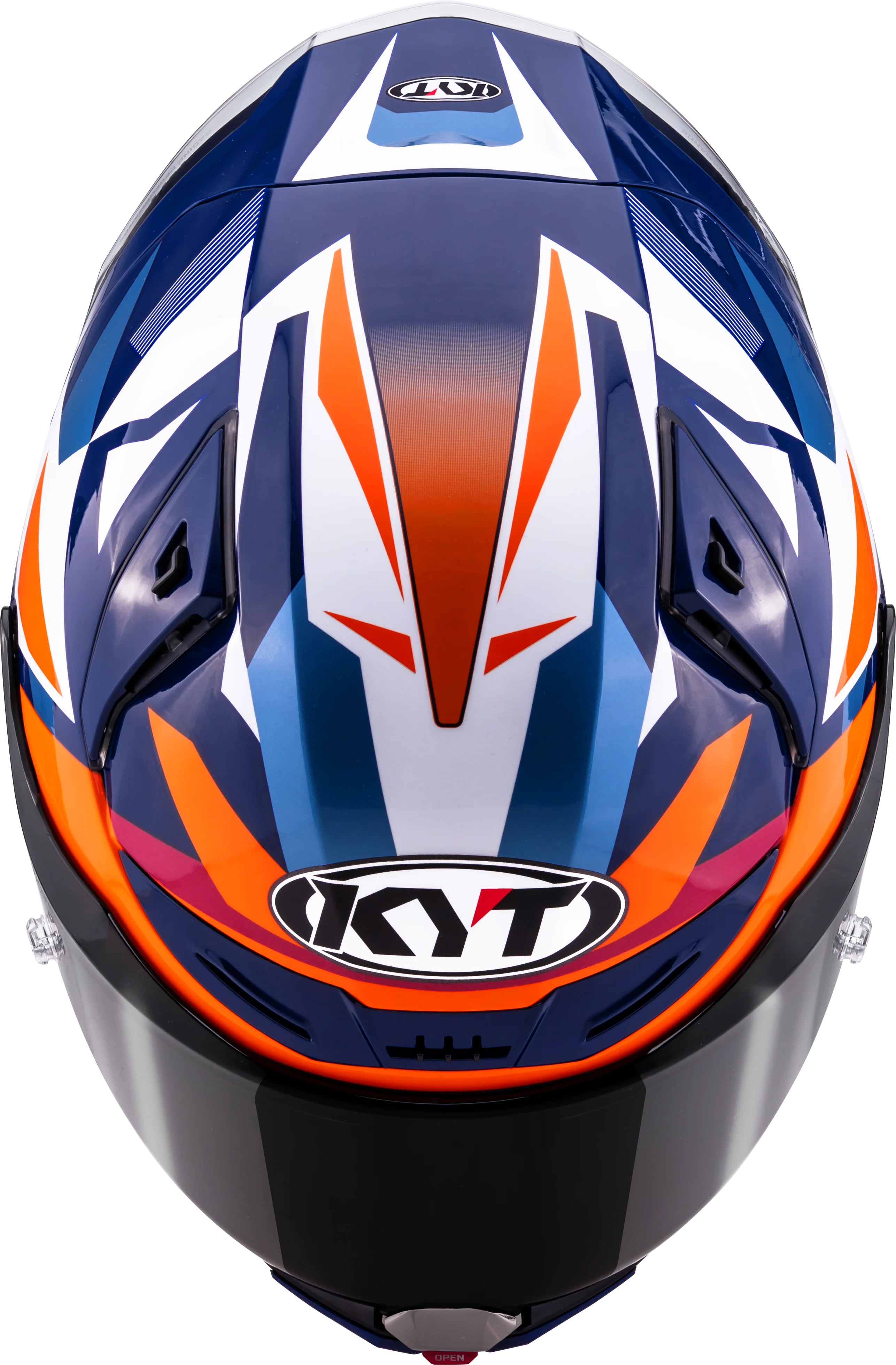 KYT R1R Racing Helm Carbon Diamond Blau / Orange Y6R10006 - Image 9