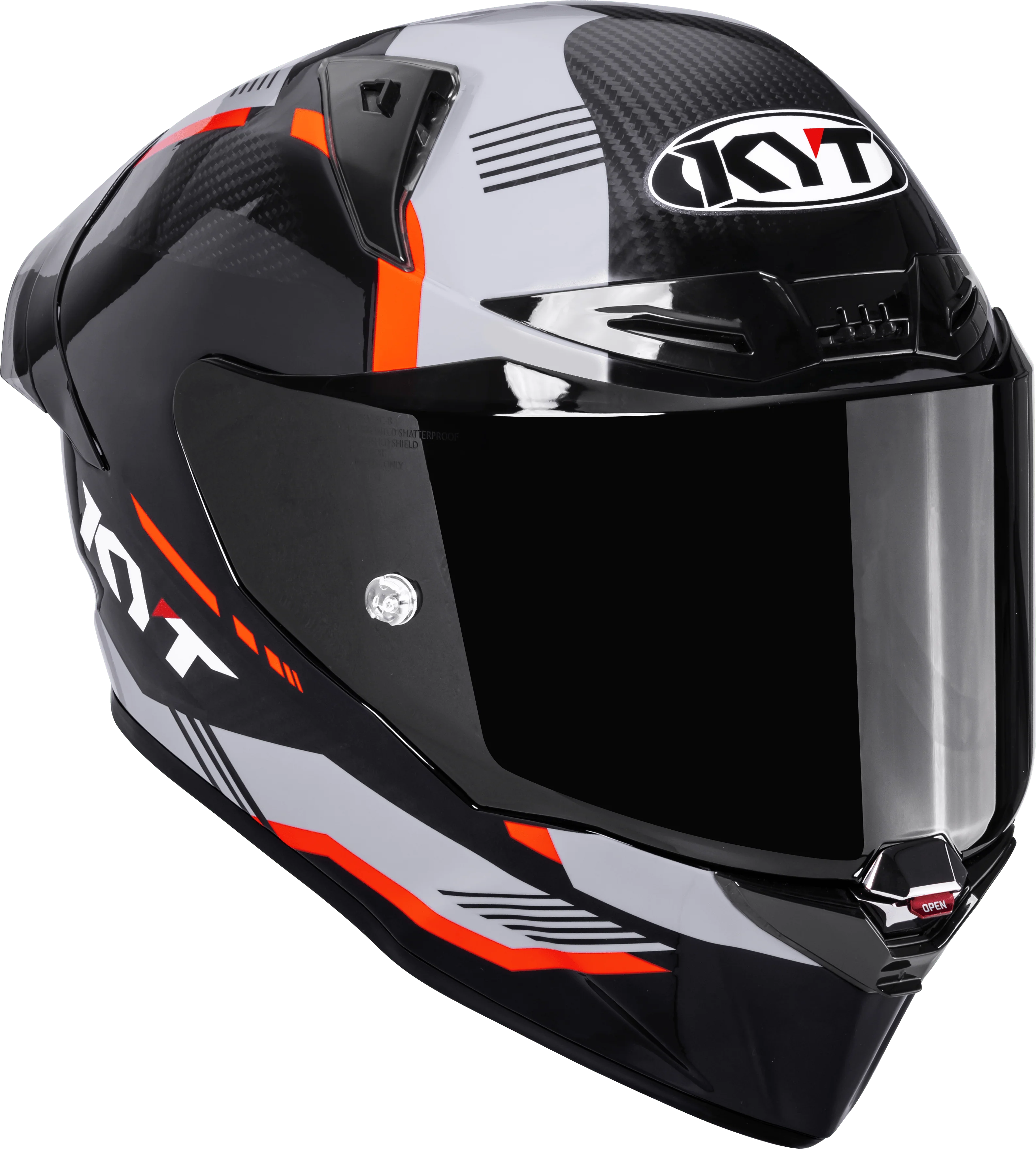 KYT R1R Racing Helm Carbon Zone Orange Y6R10008 - Image 3
