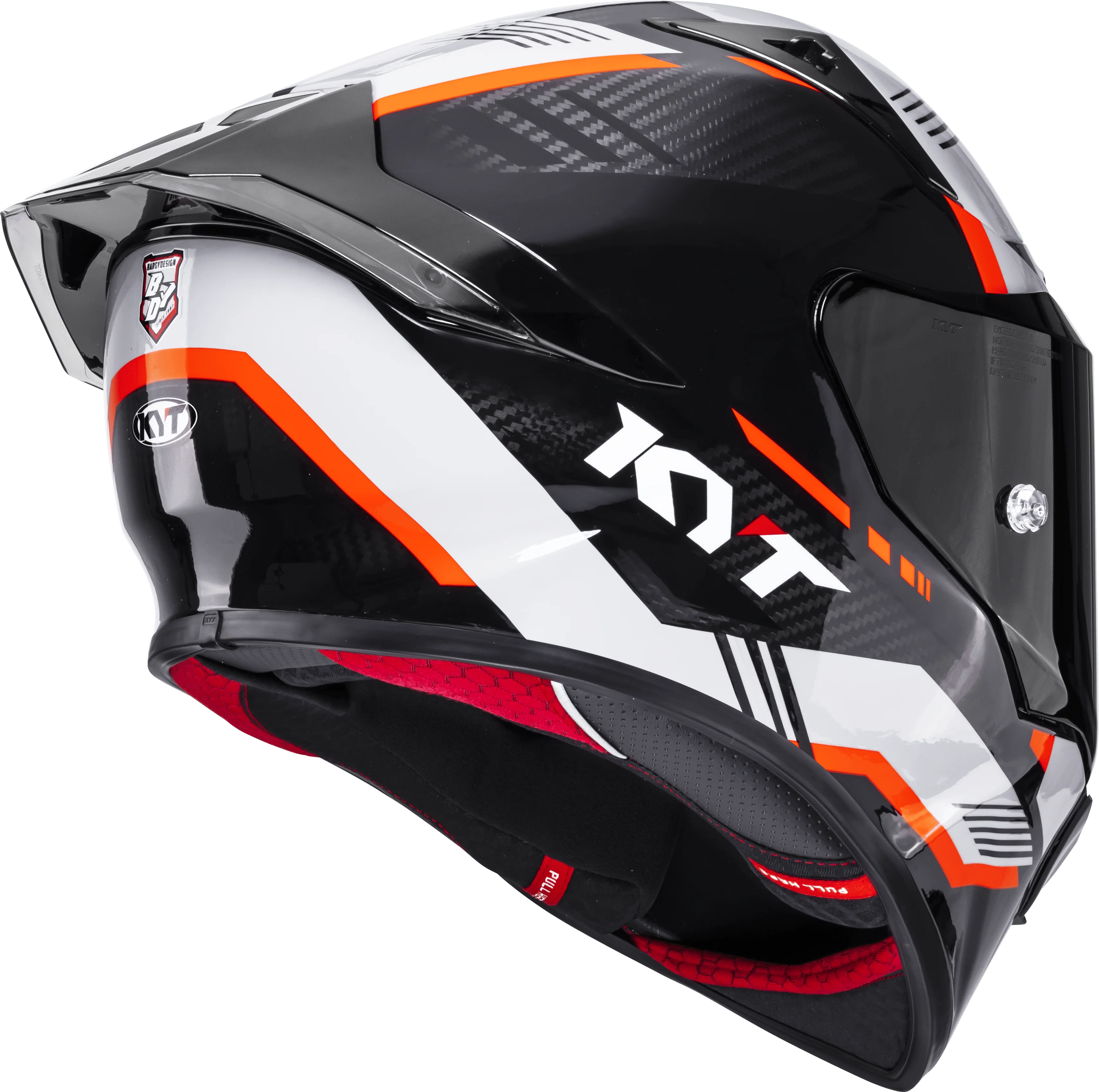 KYT R1R Racing Helm Carbon Zone Orange Y6R10008 - Image 5