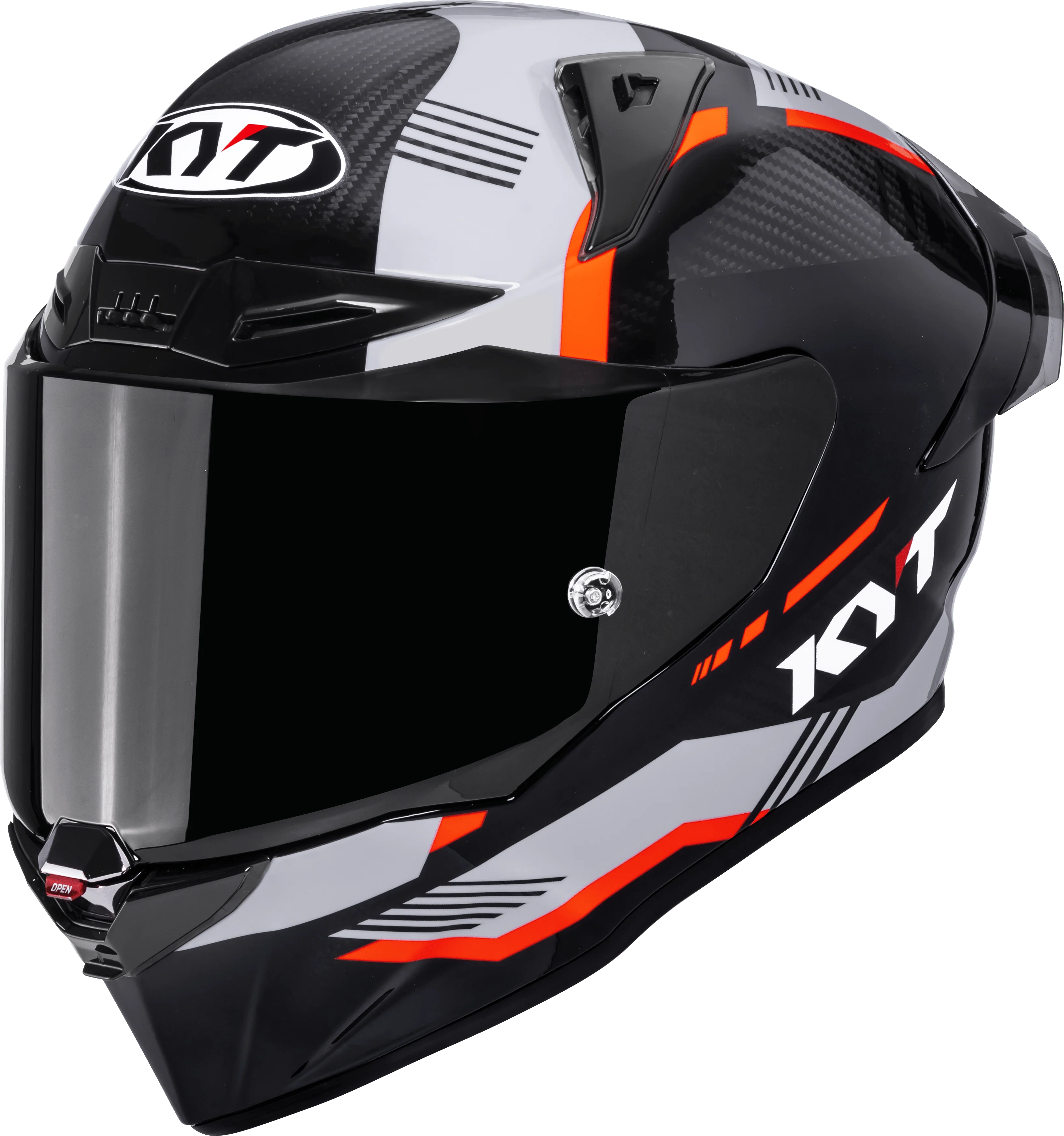 KYT R1R Racing Helm Carbon Zone Orange Y6R10008 - Image 8