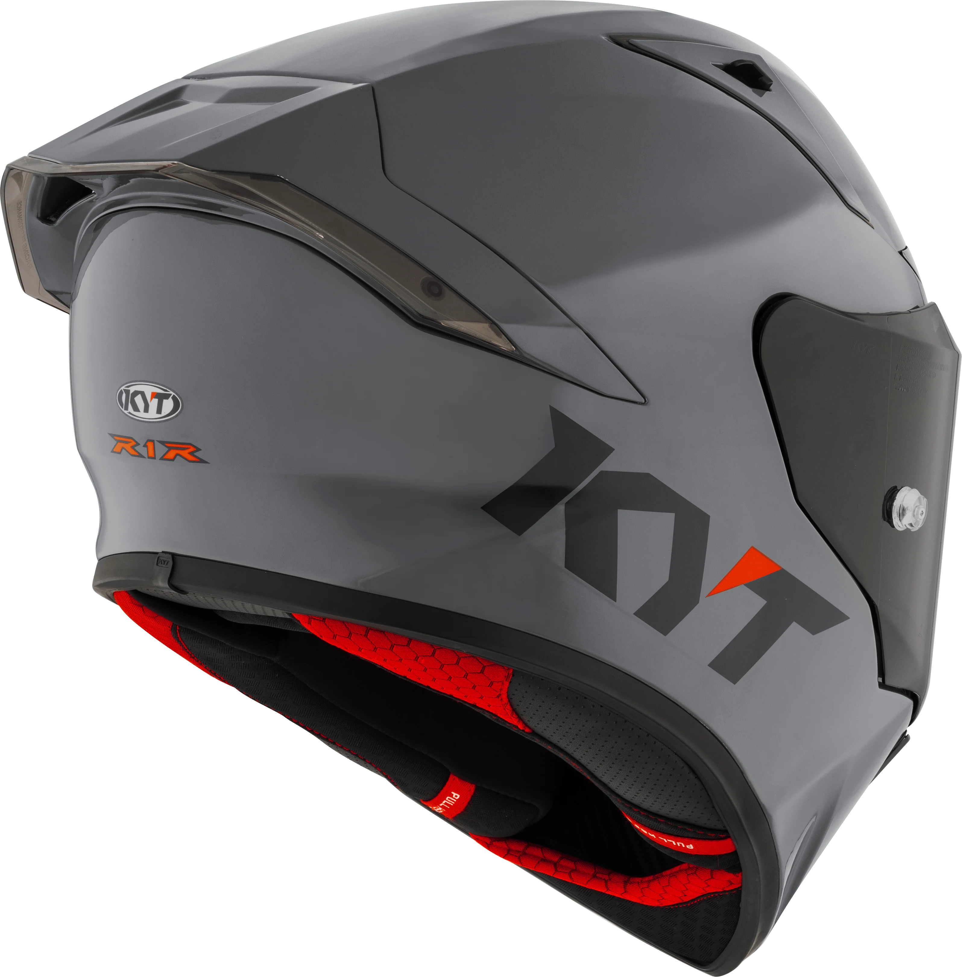 KYT R1R Racing Helm Plain grau Y6R100W1 - Image 5