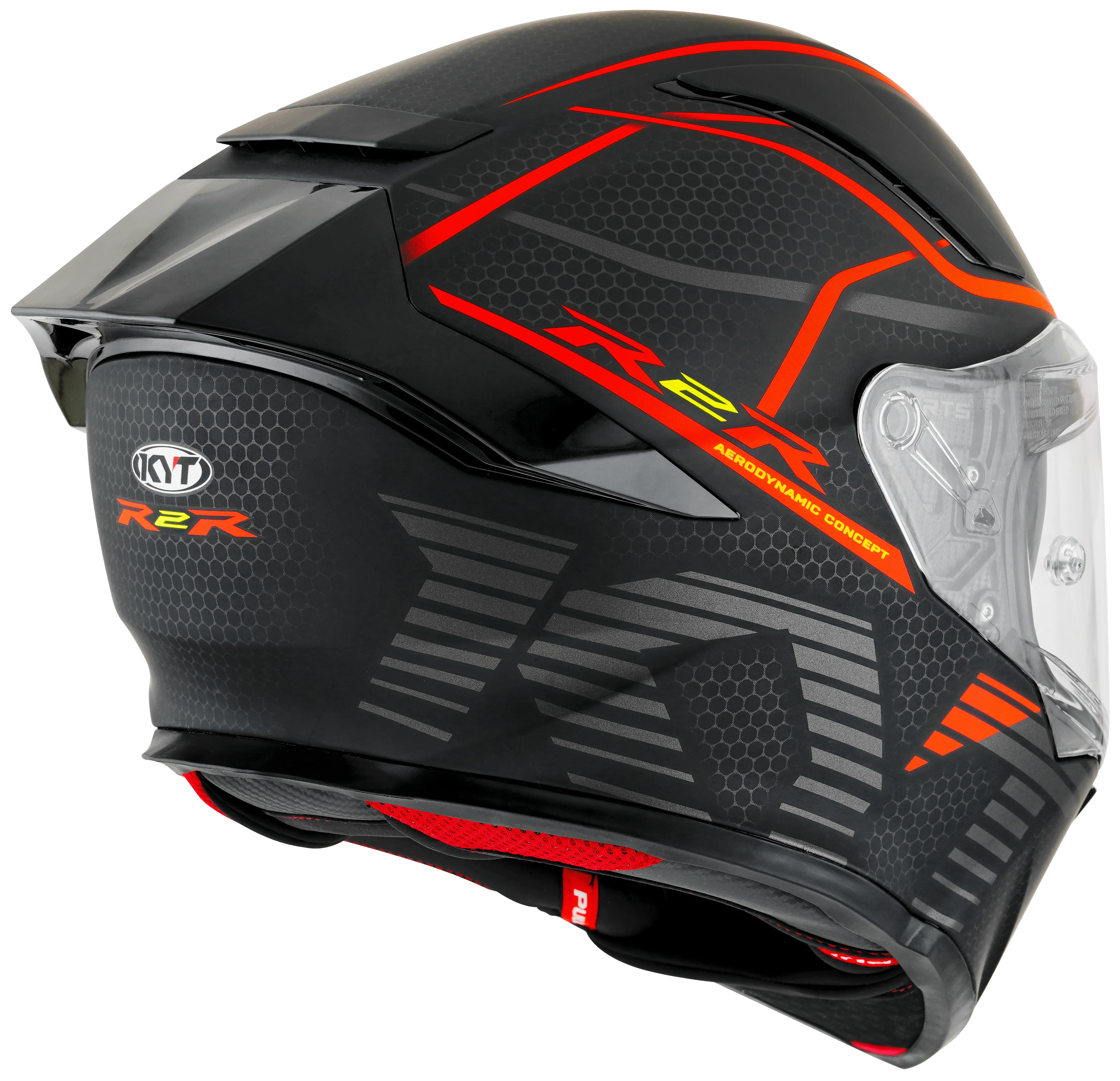KYT R2R Helm Concept Matt Schwarz / Rot Y6R20008 - Image 5