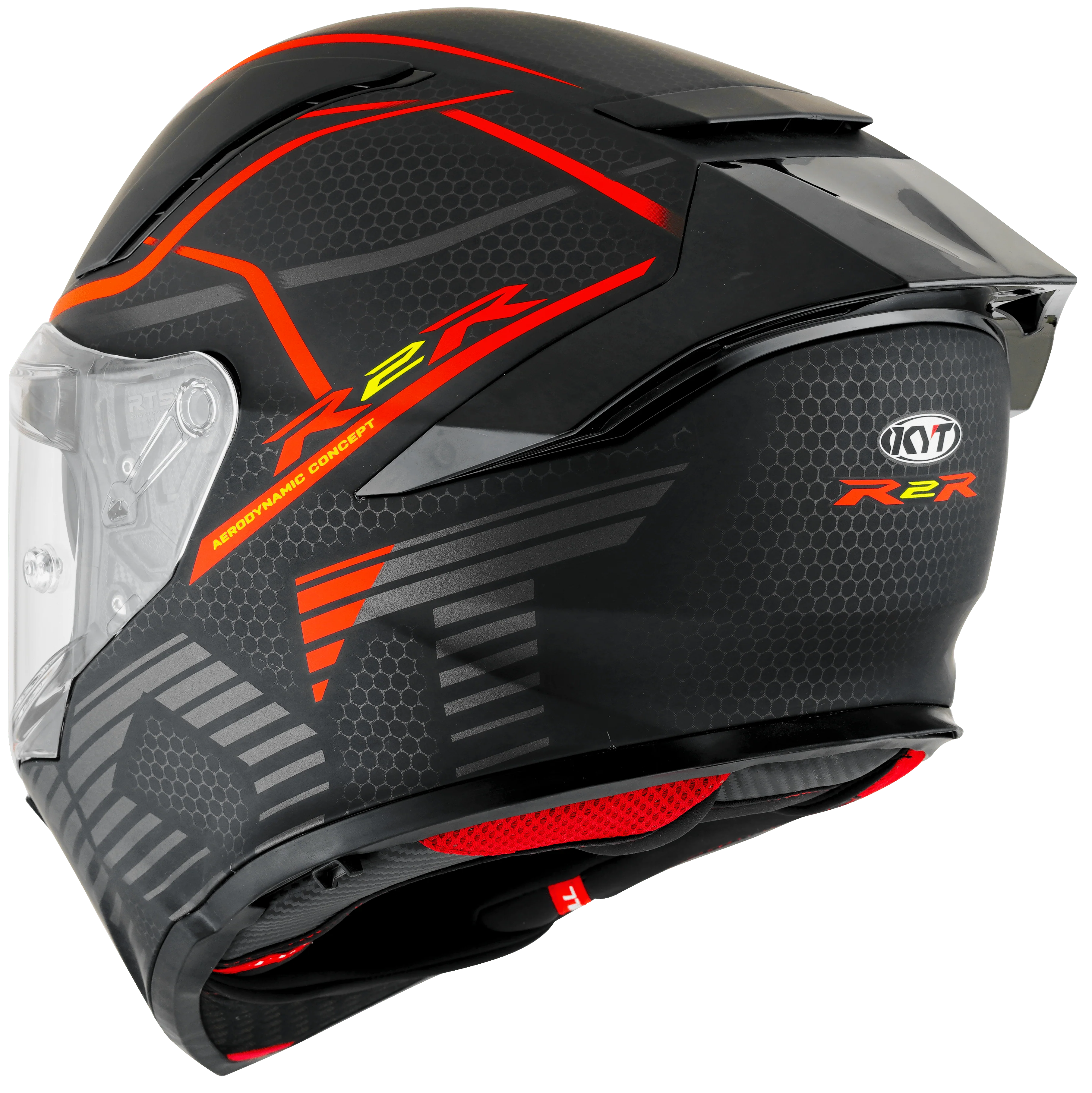 KYT R2R Helm Concept Matt Schwarz / Rot Y6R20008 - Image 7