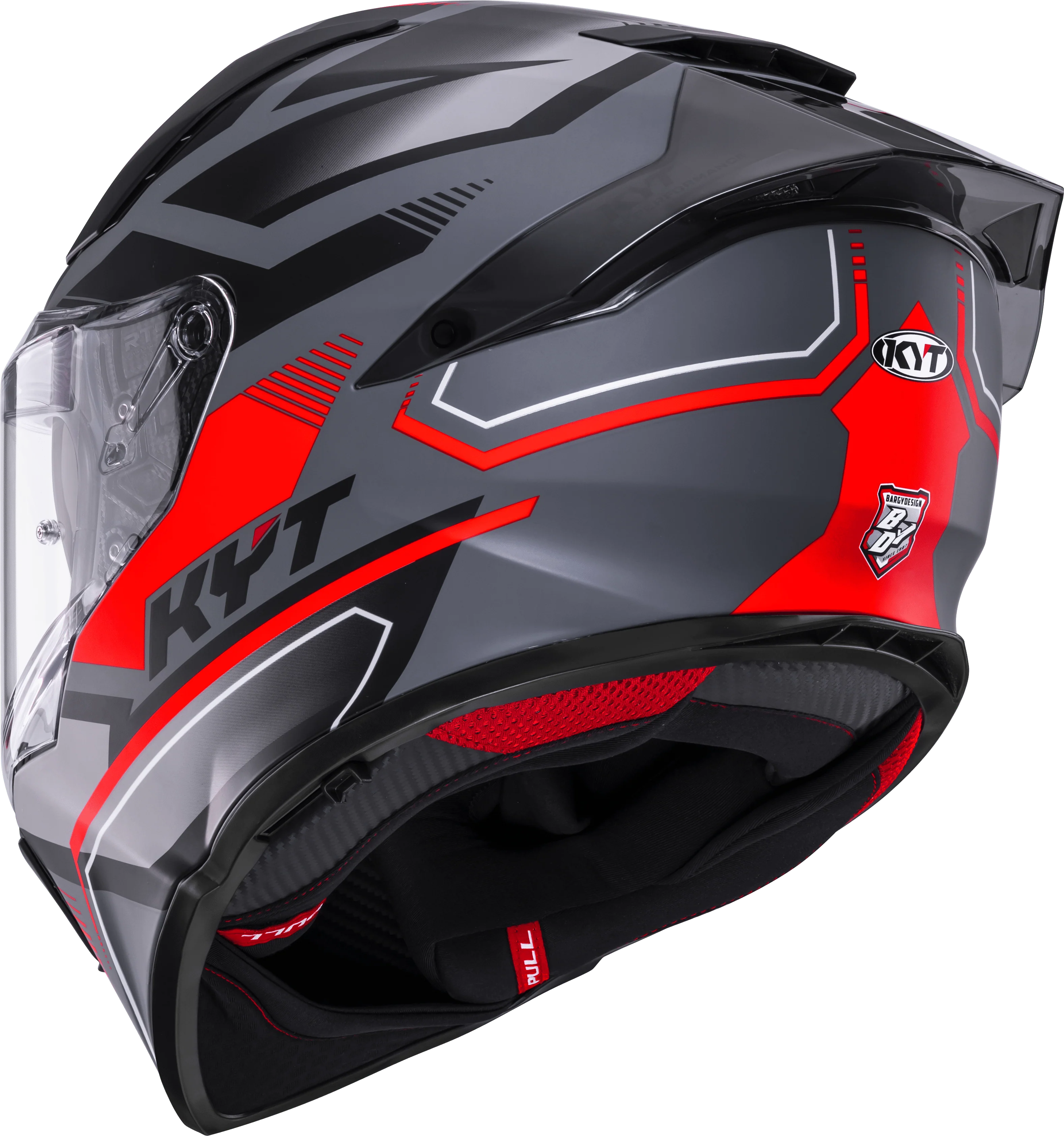 KYT R2R Helm Parsec Matt Grau / Rot Y6R20023 - Image 7