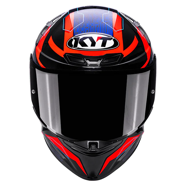 KYT TT-Revo Helm Speeding Schwarz / Rot / Blau Y6TR0053 - Image 2