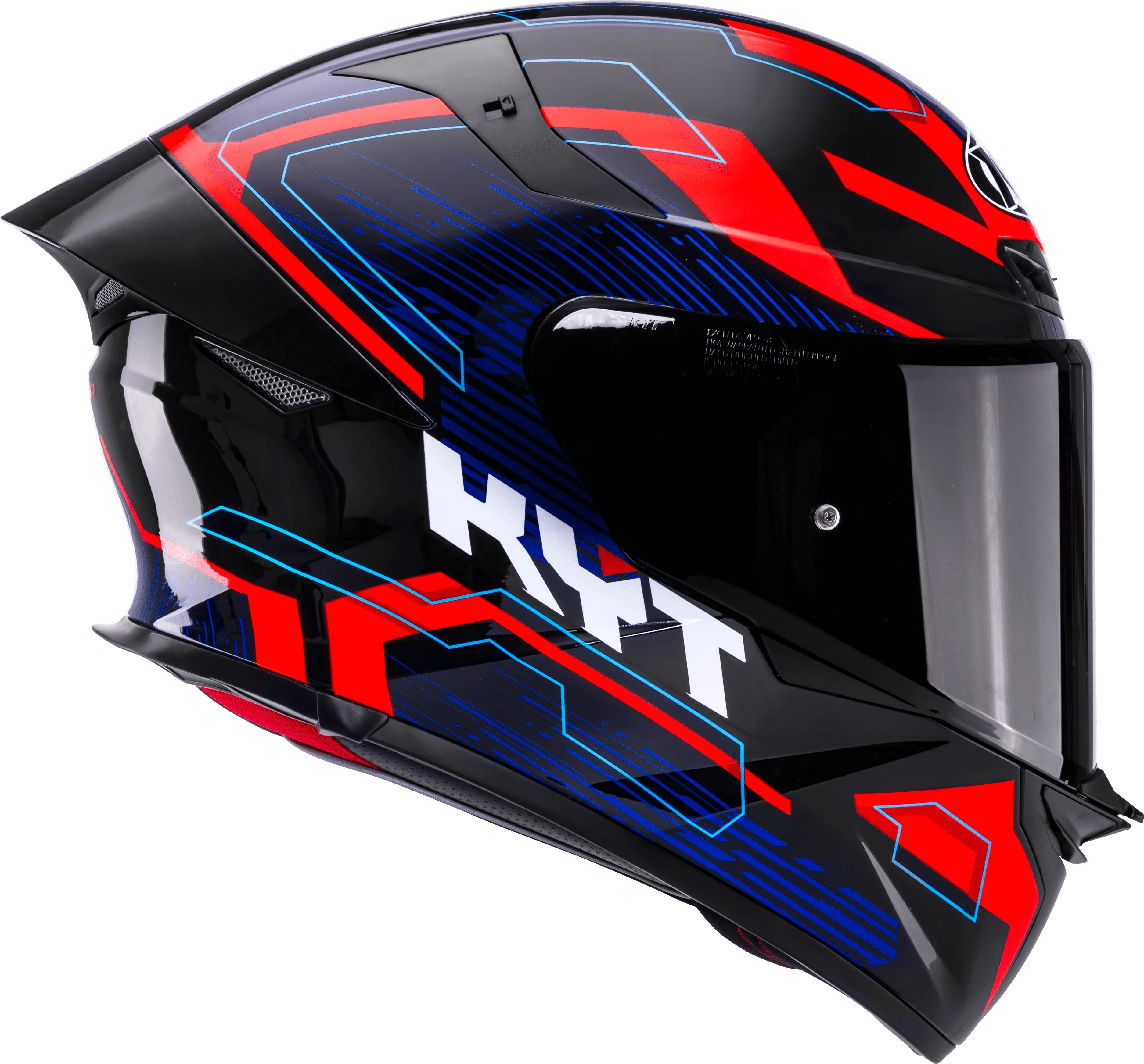 KYT TT-Revo Helm Speeding Schwarz / Rot / Blau Y6TR0053 - Image 4