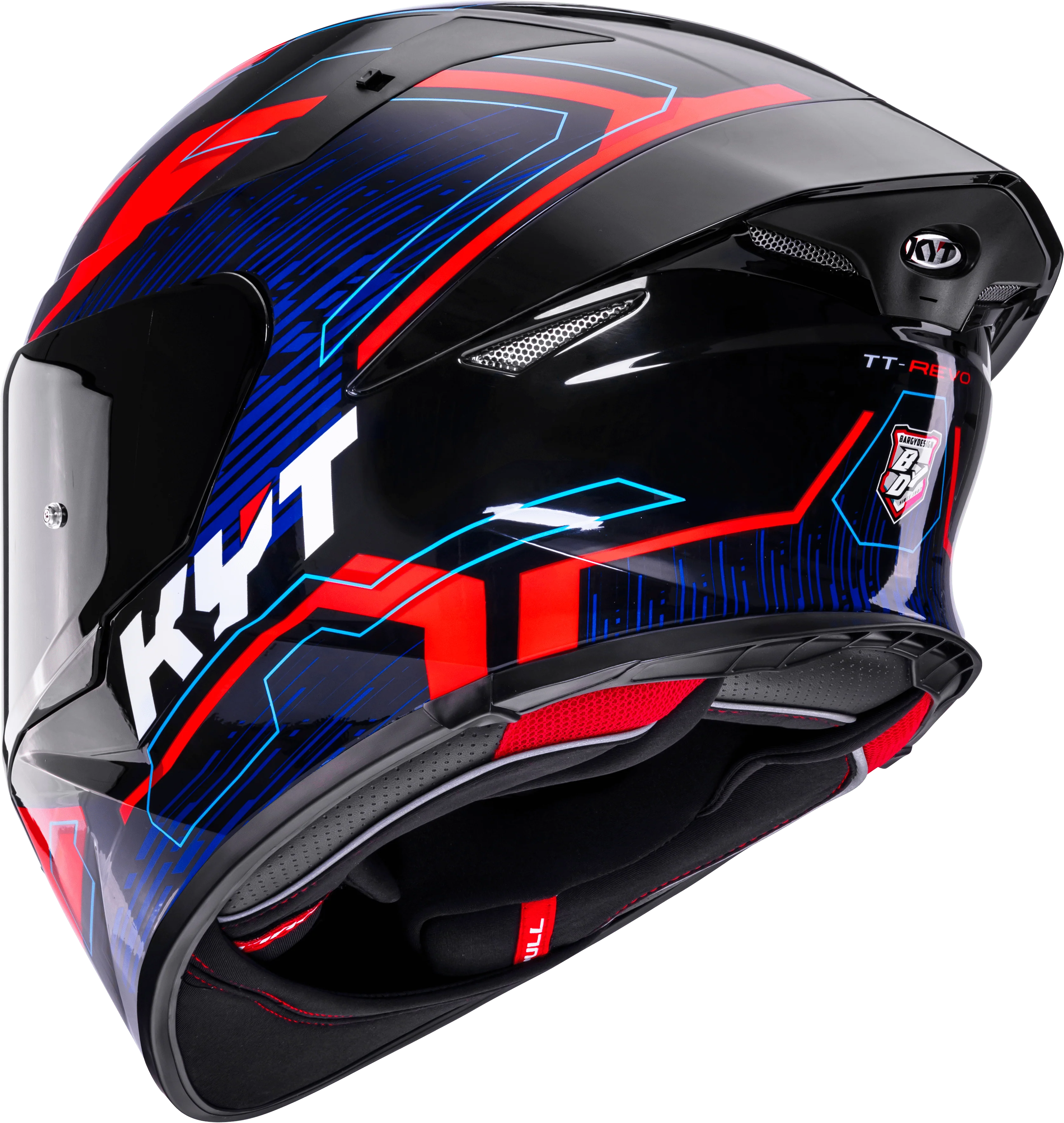 KYT TT-Revo Helm Speeding Schwarz / Rot / Blau Y6TR0053 - Image 7