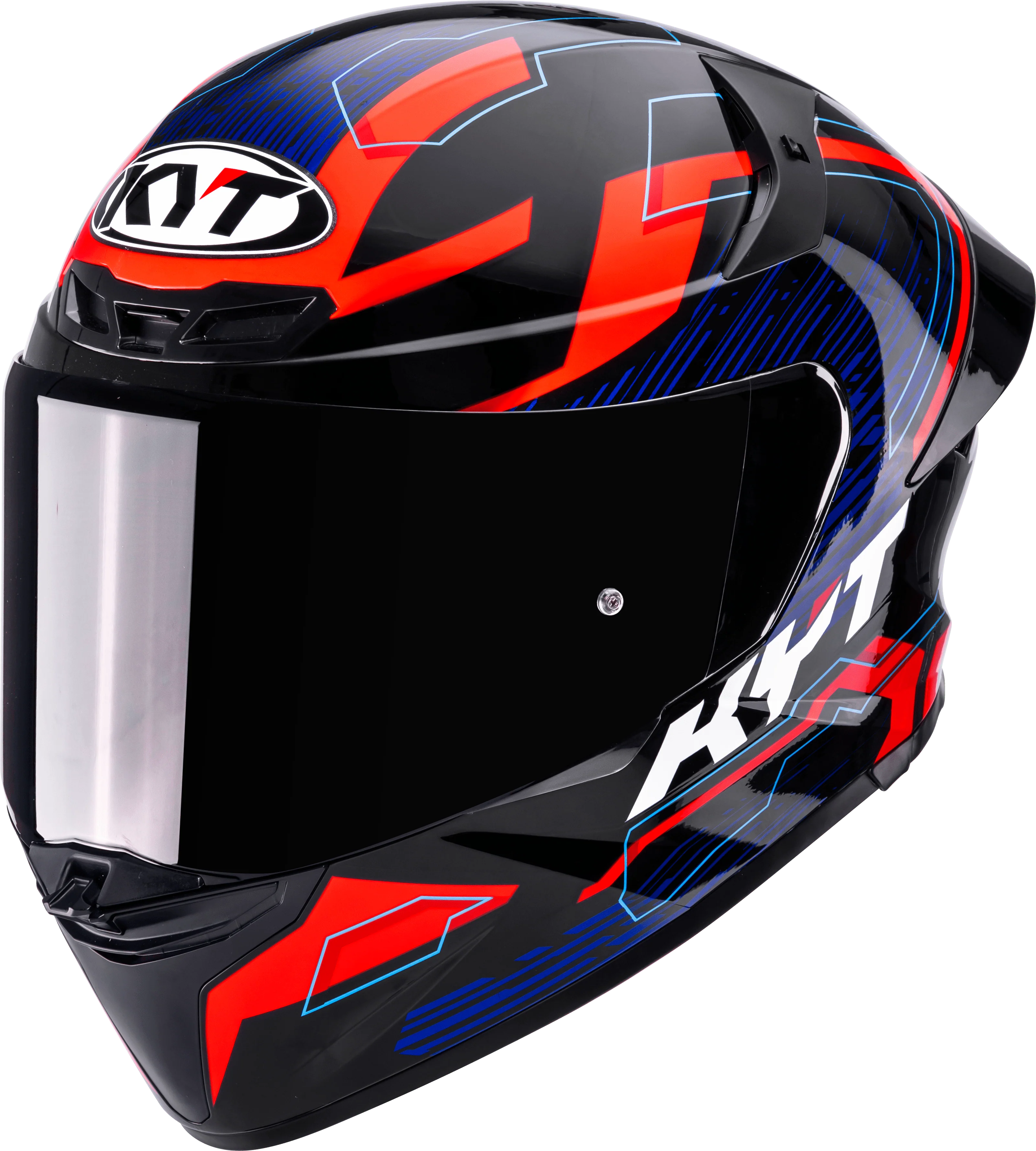 KYT TT-Revo Helm Speeding Schwarz / Rot / Blau Y6TR0053 - Image 8