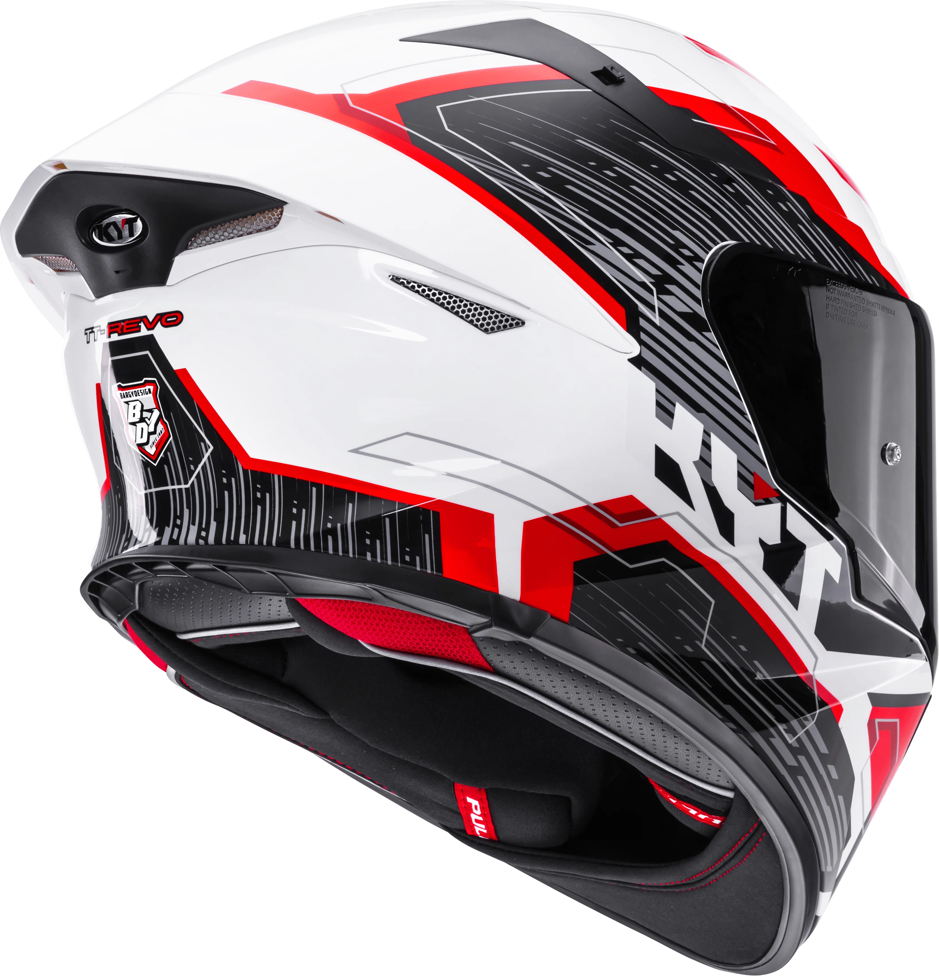KYT TT-Revo Helm Speeding Weiß / Rot Y6TR0051 - Image 5
