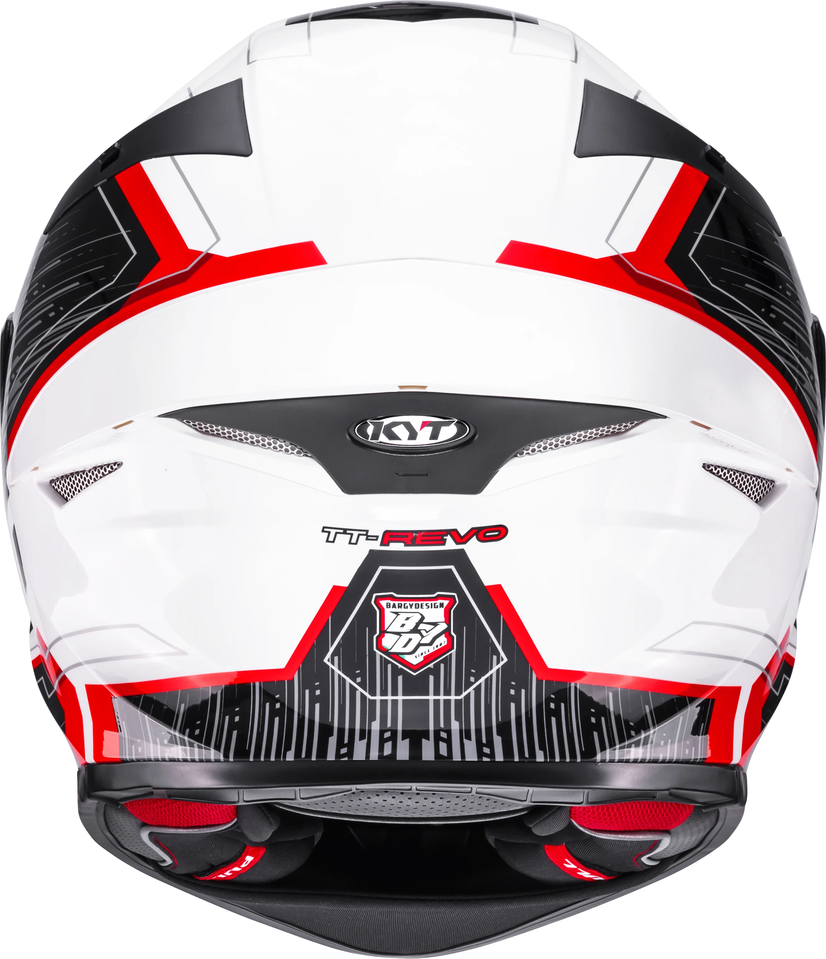 KYT TT-Revo Helm Speeding Weiß / Rot Y6TR0051 - Image 6