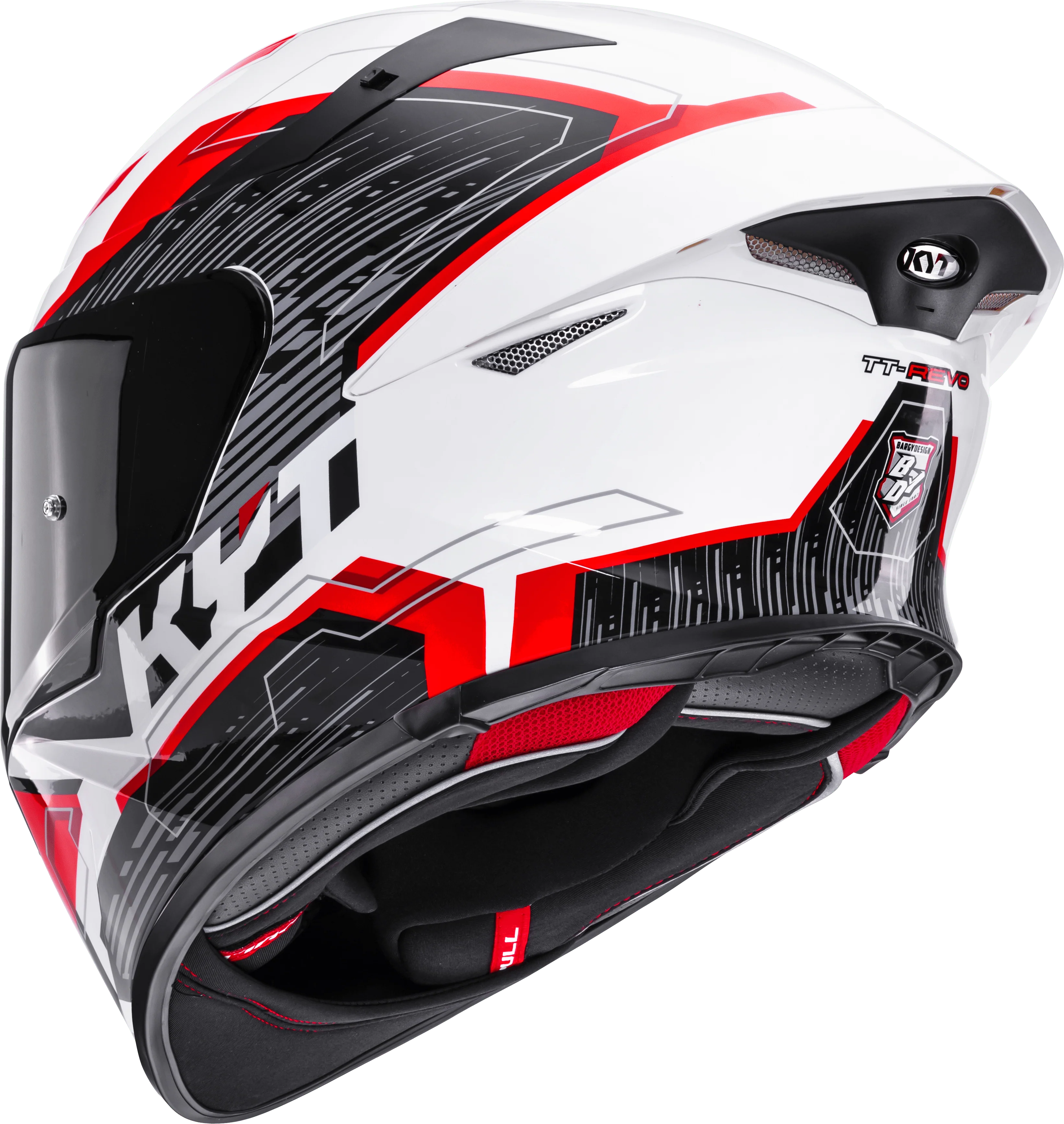 KYT TT-Revo Helm Speeding Weiß / Rot Y6TR0051 - Image 7