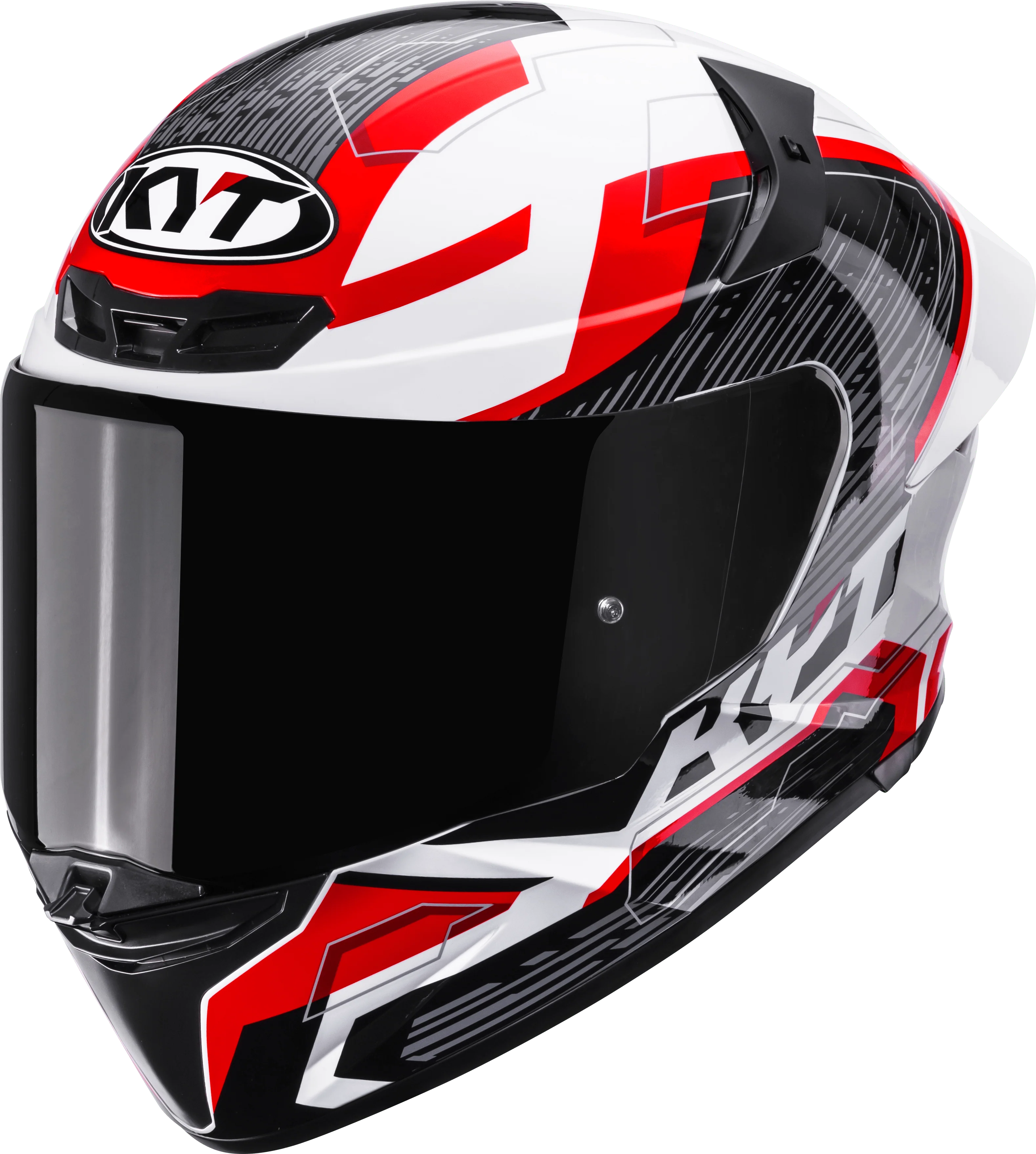 KYT TT-Revo Helm Speeding Weiß / Rot Y6TR0051 - Image 8