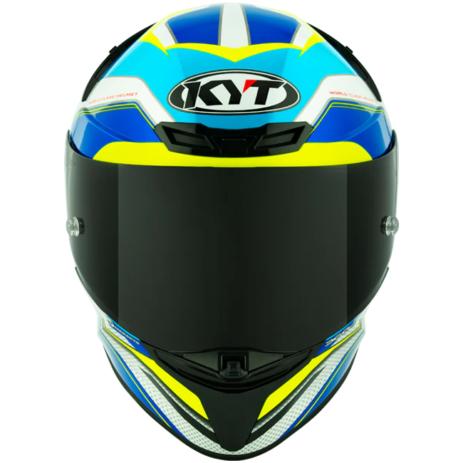 KYT TT-Revo Helm Grand Prix White Light Blue Y6TR0004 - Image 2