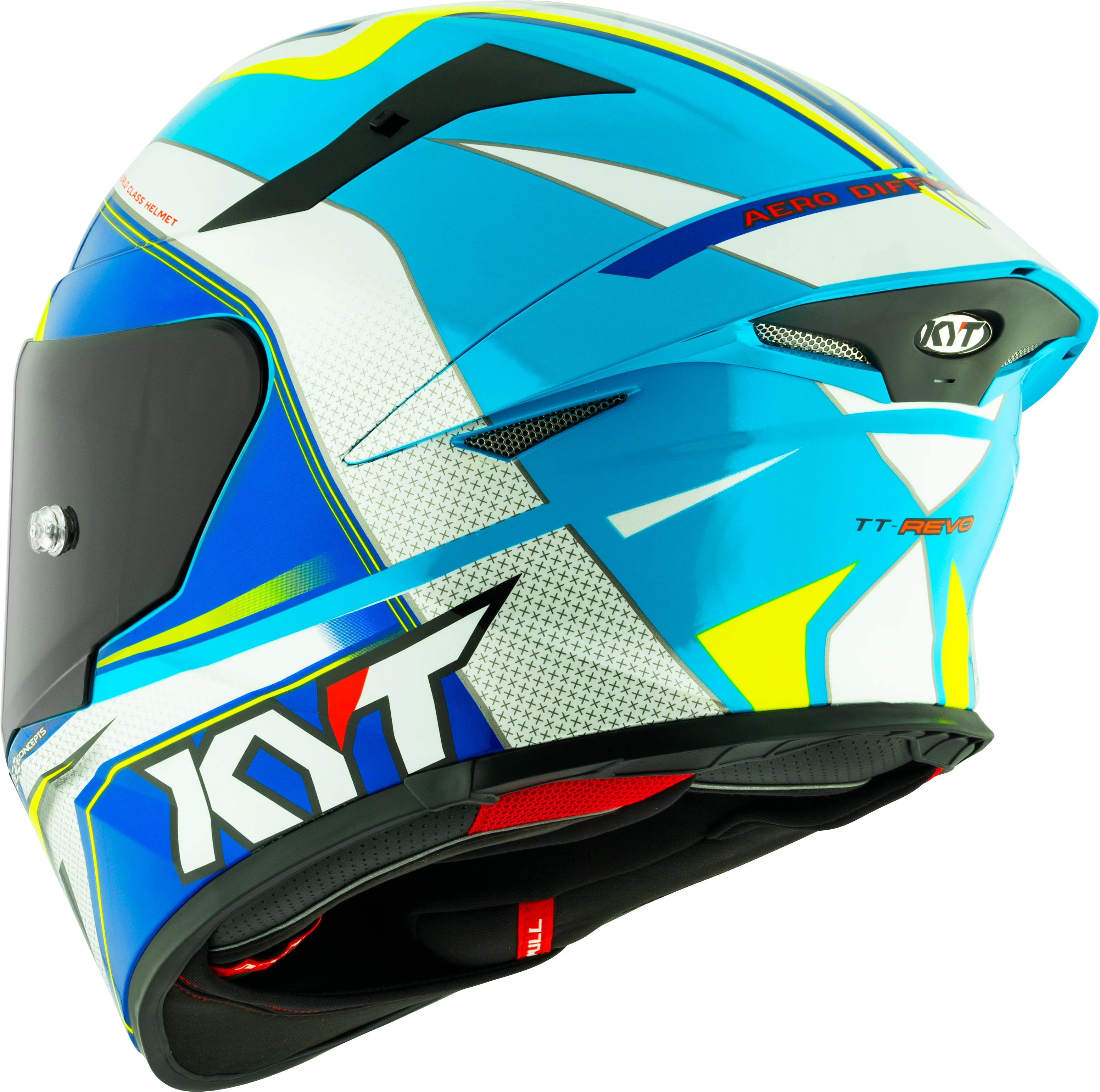 KYT TT-Revo Helm Grand Prix White Light Blue Y6TR0004 - Image 4