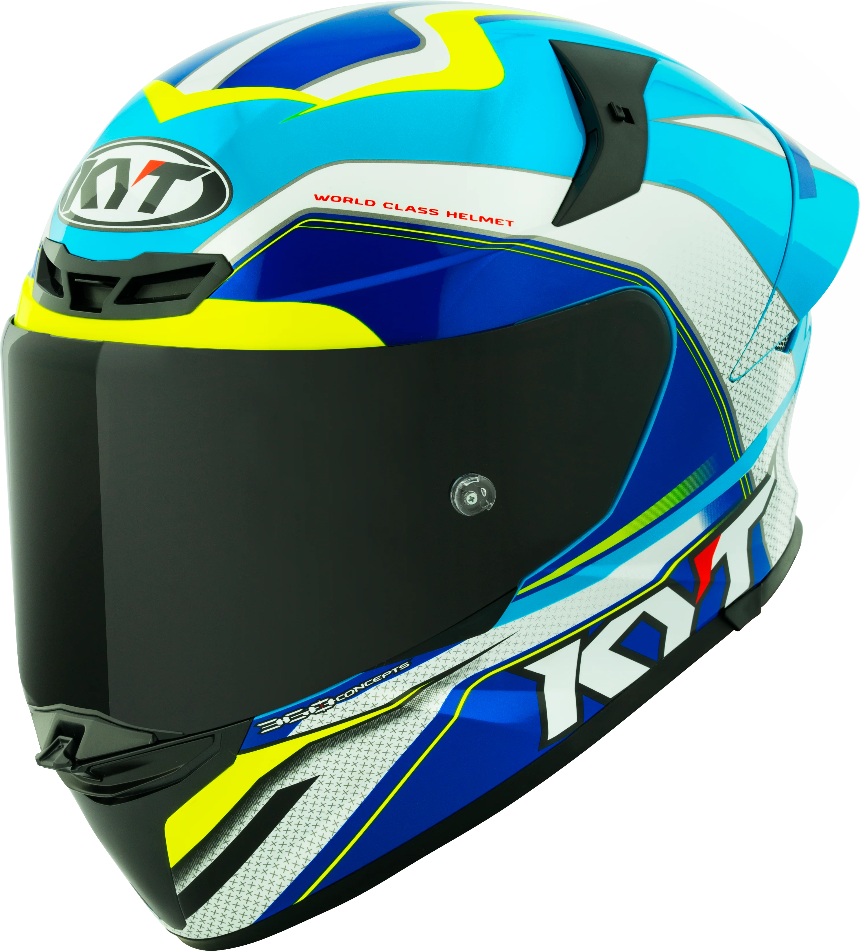 KYT TT-Revo Helm Grand Prix White Light Blue Y6TR0004 - Image 6