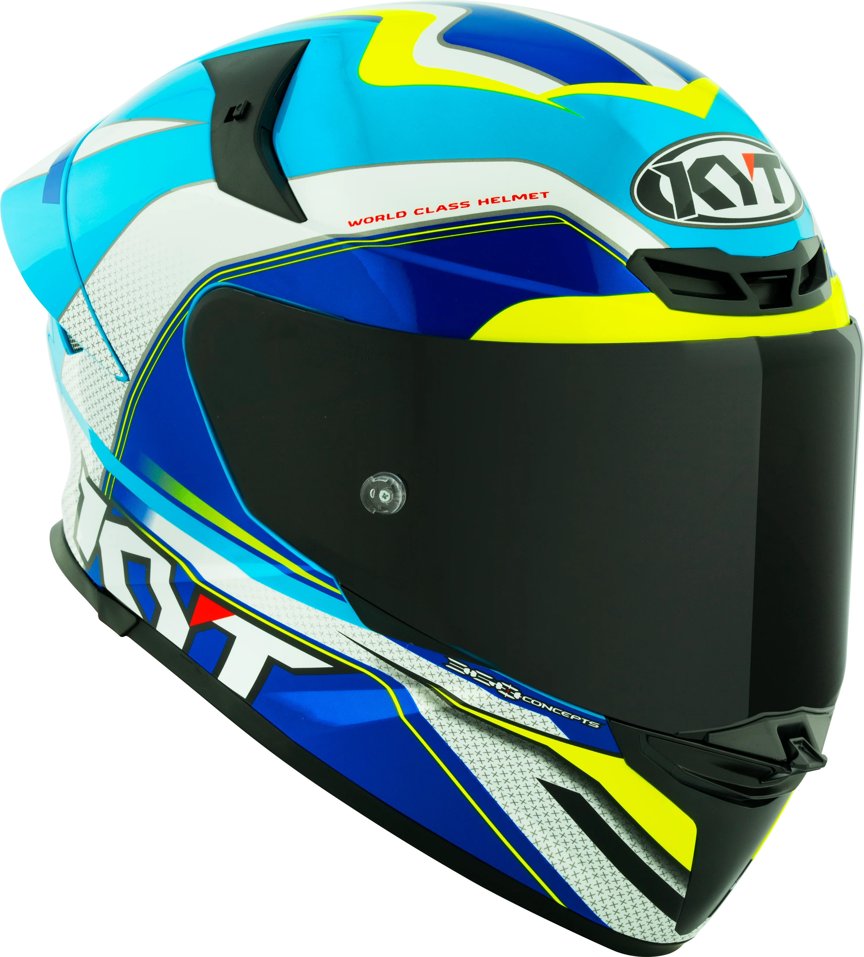 KYT TT-Revo Helm Grand Prix White Light Blue Y6TR0004 - Image 7